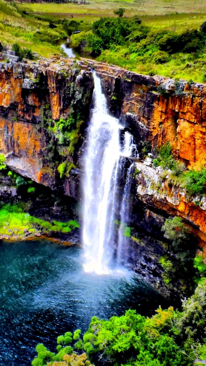 Handy-Wallpaper Wasserfälle, Wasserfall, Erde, Cliff, Klippe, Erde/natur kostenlos herunterladen.