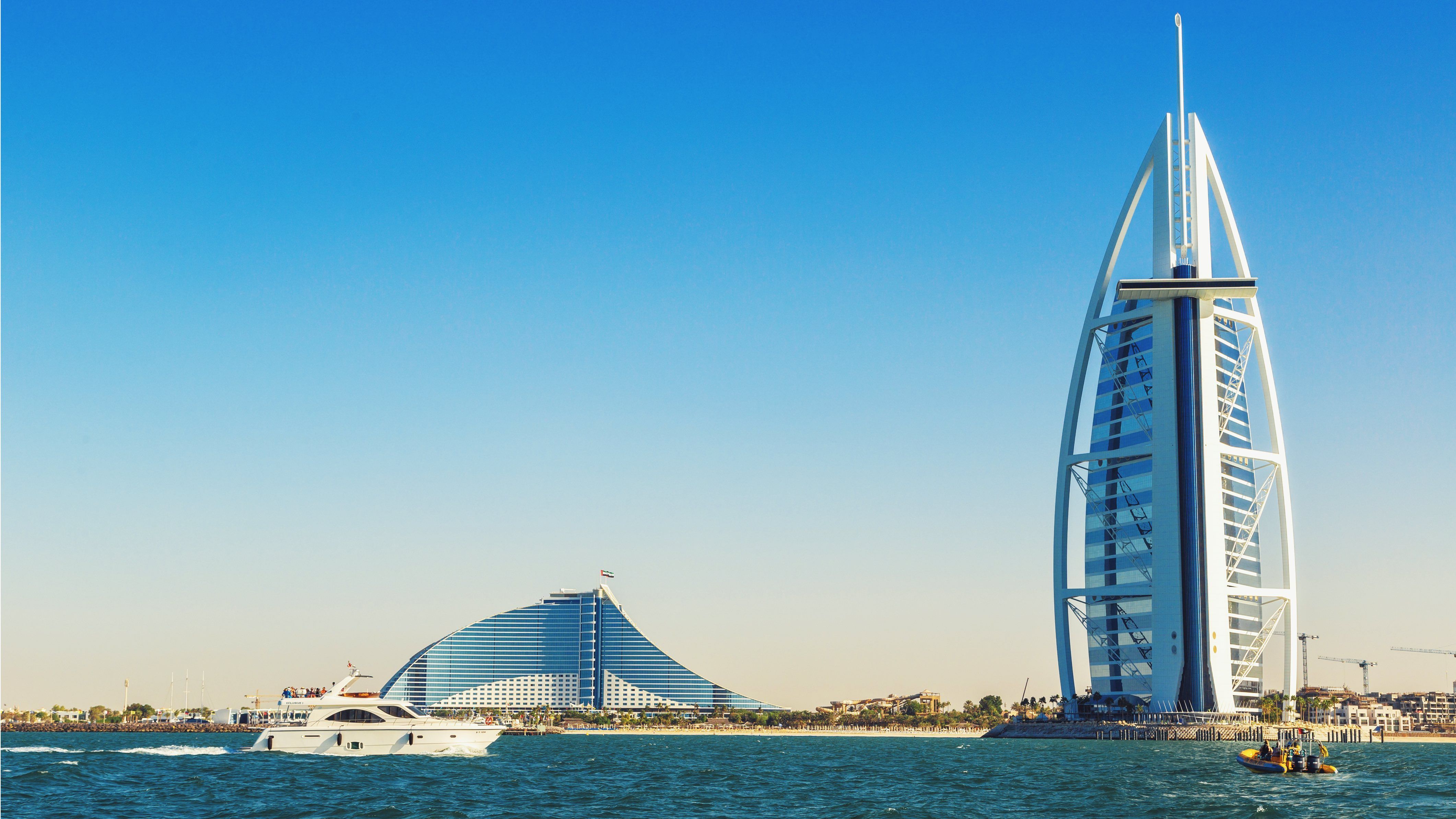 man made, burj al arab, boat, building, dubai, united arab emirates, yacht