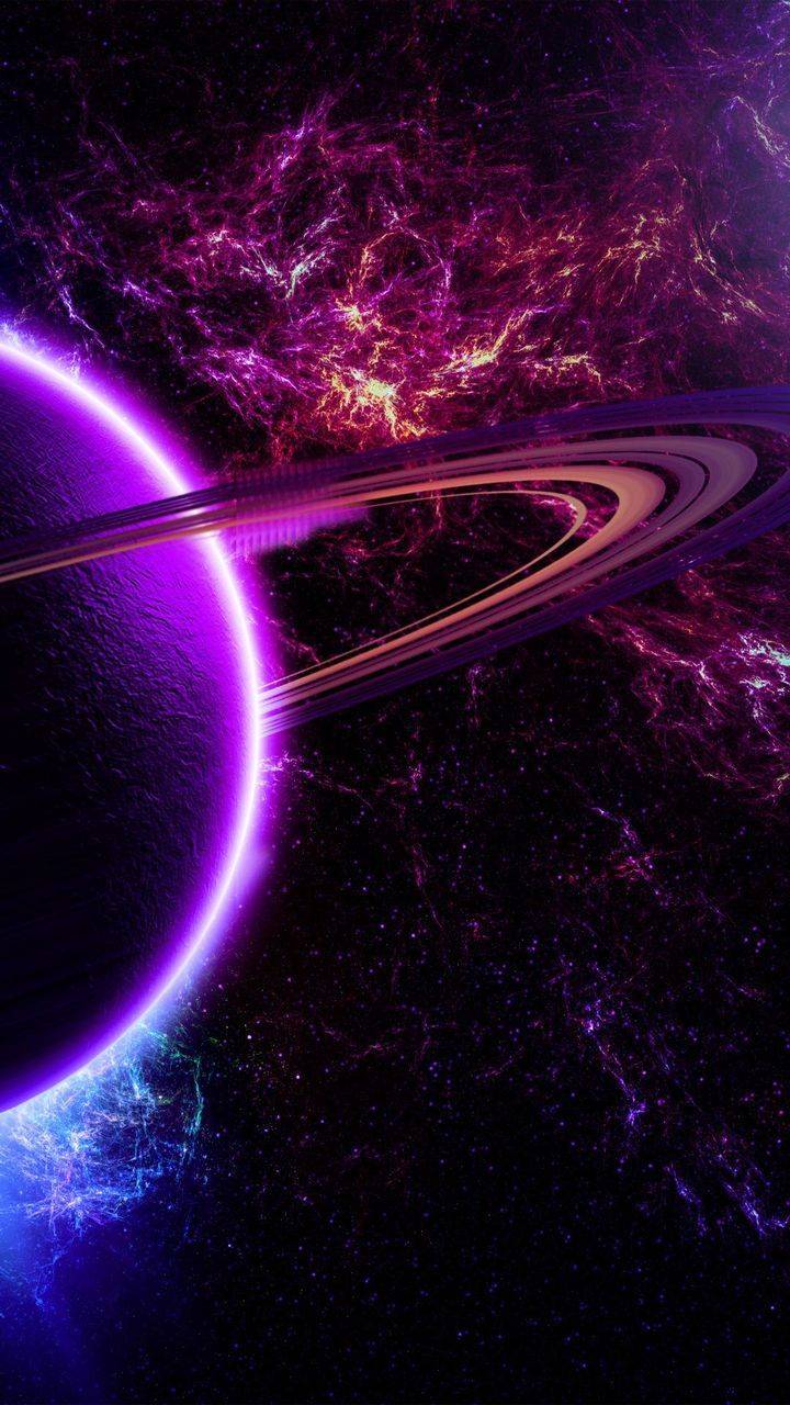 Download mobile wallpaper Ring, Space, Purple, Planet, Sci Fi for free.