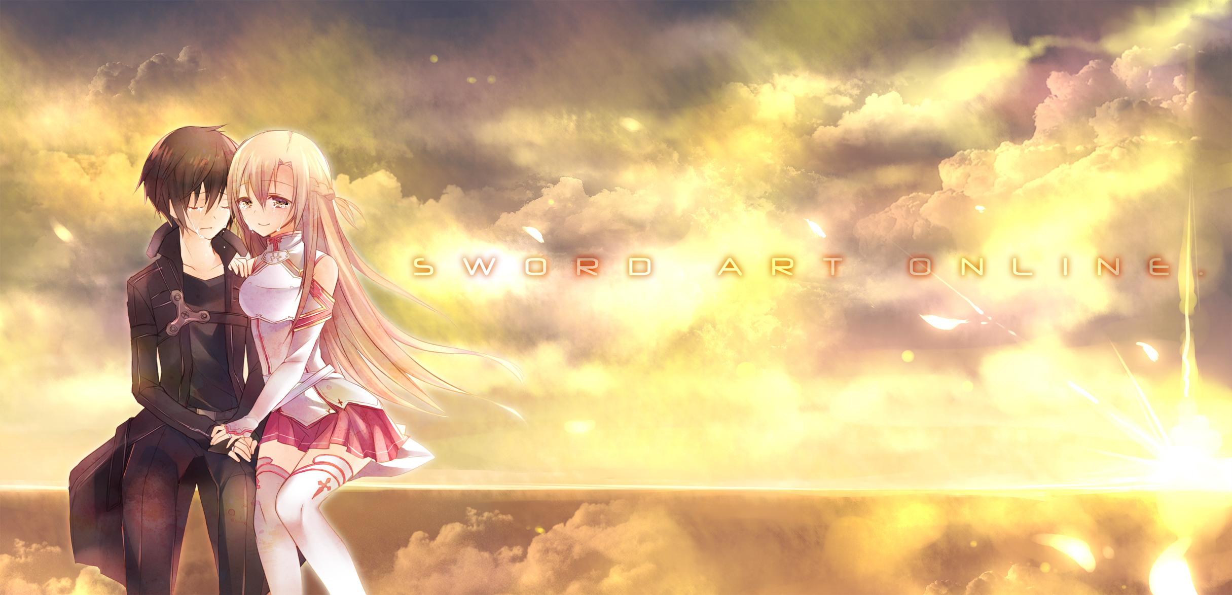 Handy-Wallpaper Sword Art Online, Asuna Yuuki, Kirito (Schwertkunst Online), Animes kostenlos herunterladen.