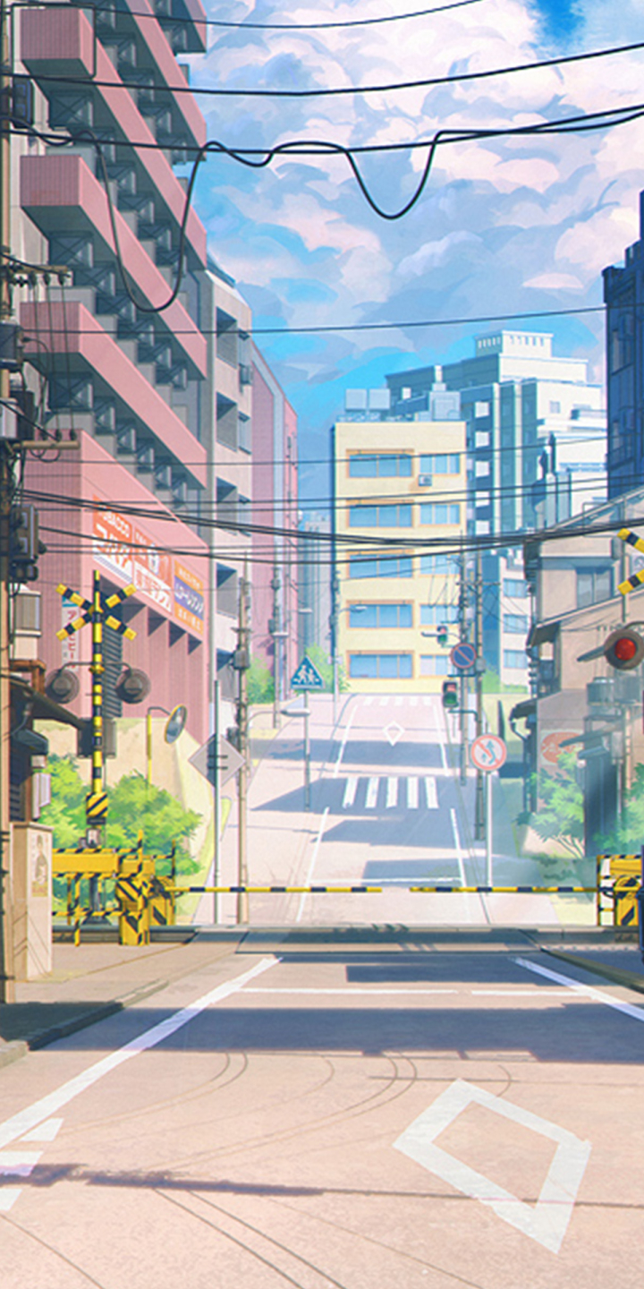 Baixar papel de parede para celular de Anime, Cidade, Estrada gratuito.