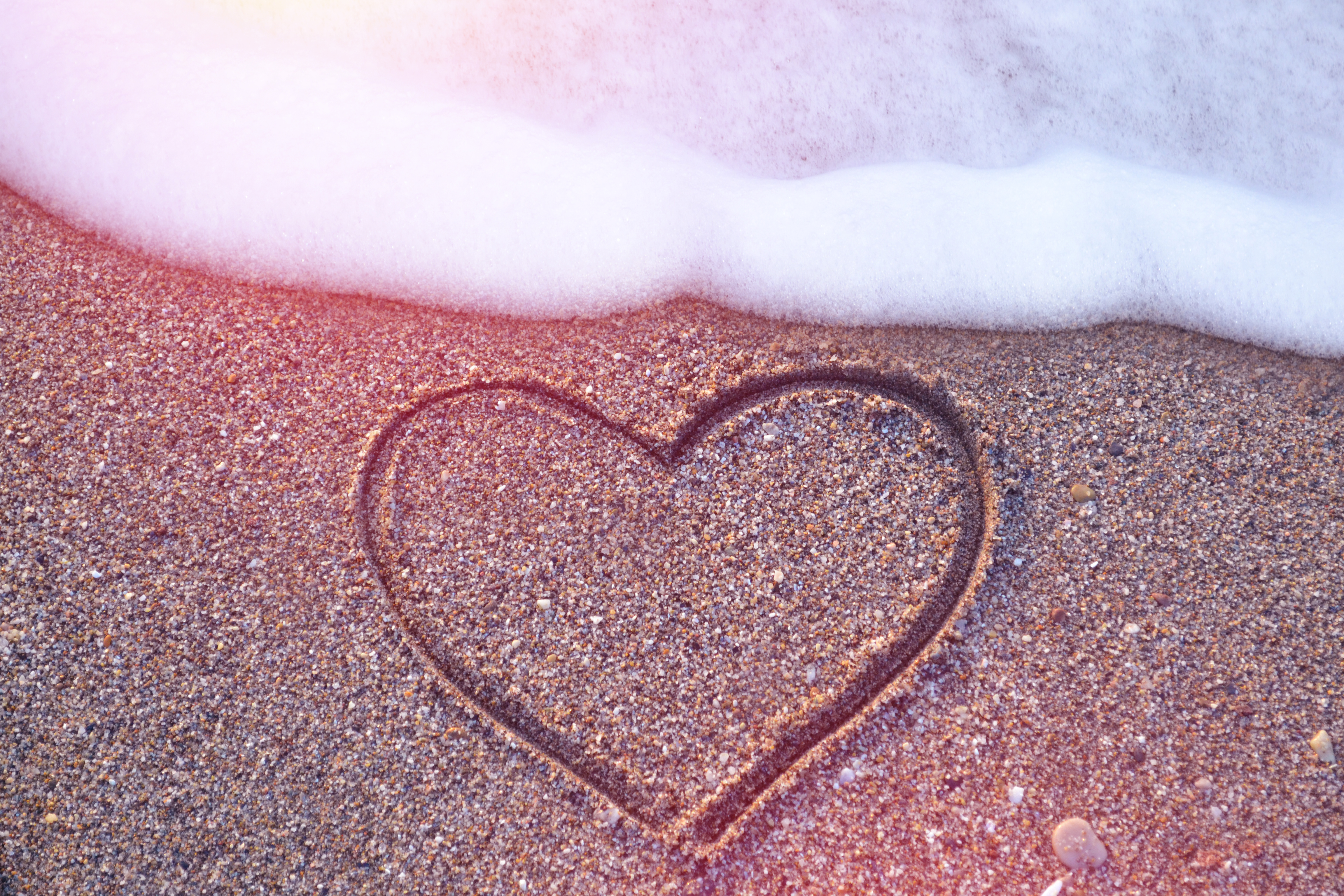 Download mobile wallpaper Beach, Sand, Love, Foam, Heart, Photography, Romantic for free.