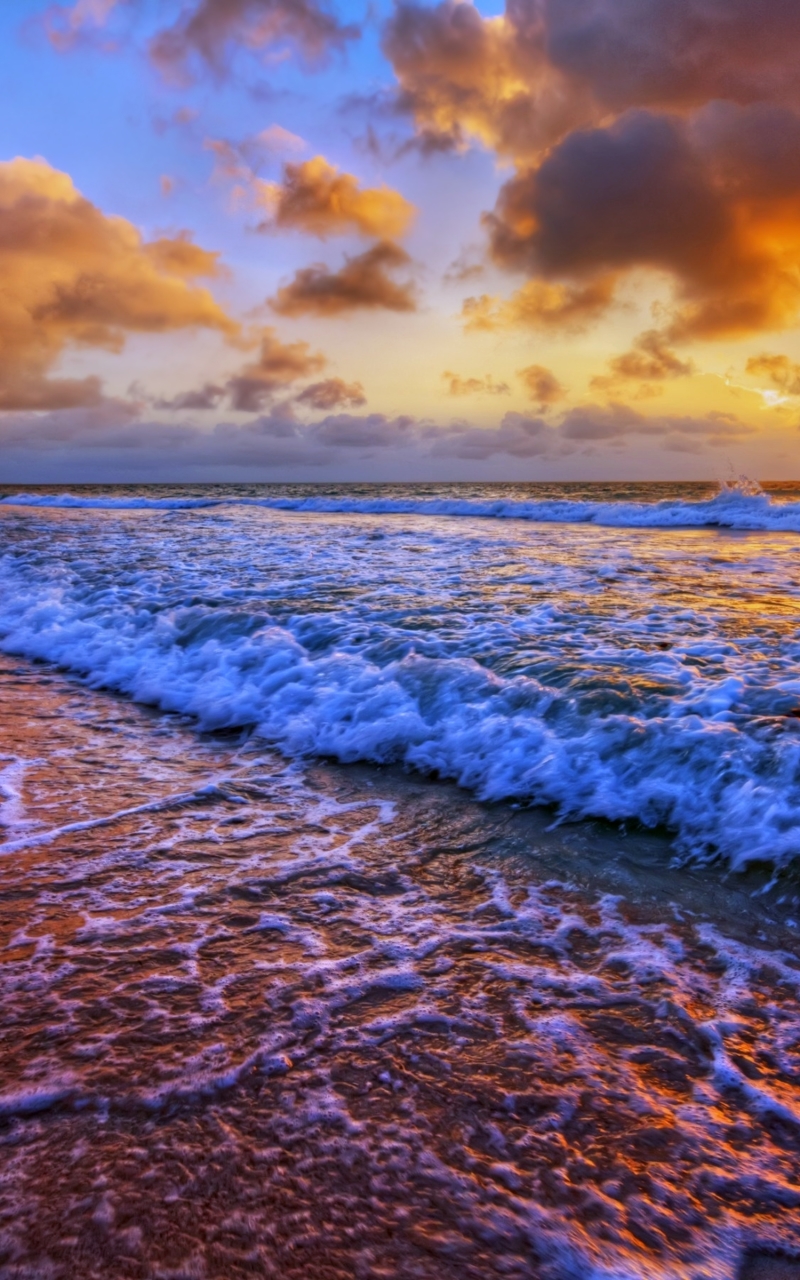 Descarga gratuita de fondo de pantalla para móvil de Naturaleza, Playa, Océano, Nube, Ola, Atardecer, Tierra/naturaleza, Puesta De Sol.