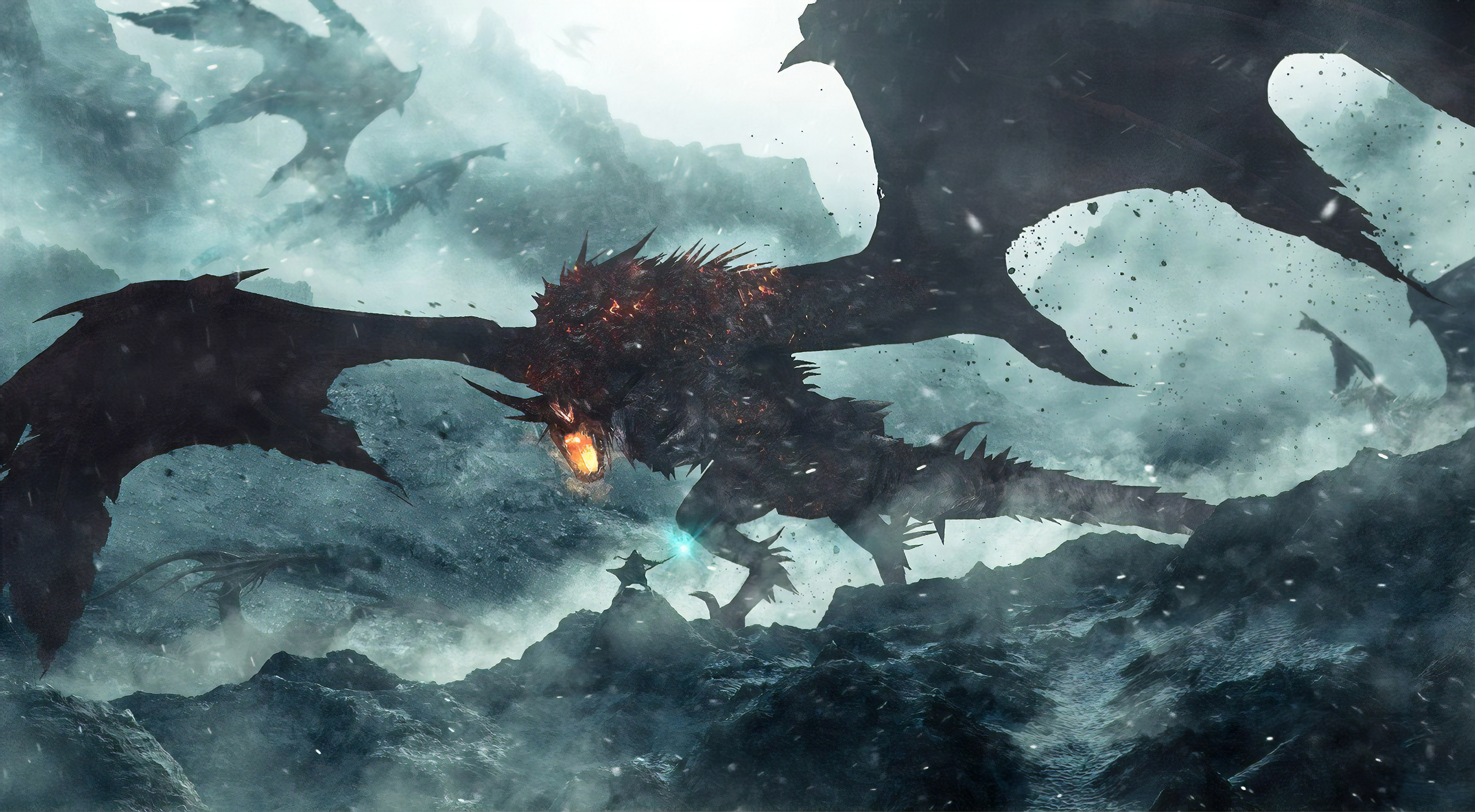 Free download wallpaper Fantasy, Dragon, Warrior, Battle, Wyvern on your PC desktop