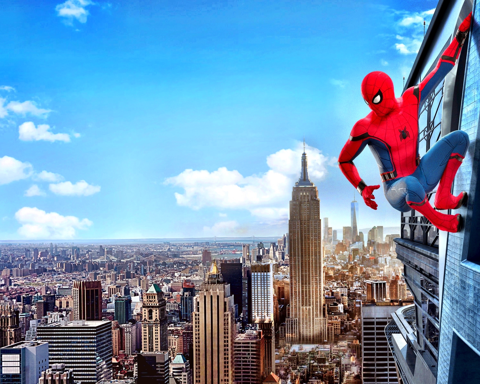 Скачати мобільні шпалери Людина Павук, Будівля, Нью Йорк, Фільм, Емпайр Стейт Білдінг, Том Голланд, Людина Павук: Повернення Додому безкоштовно.