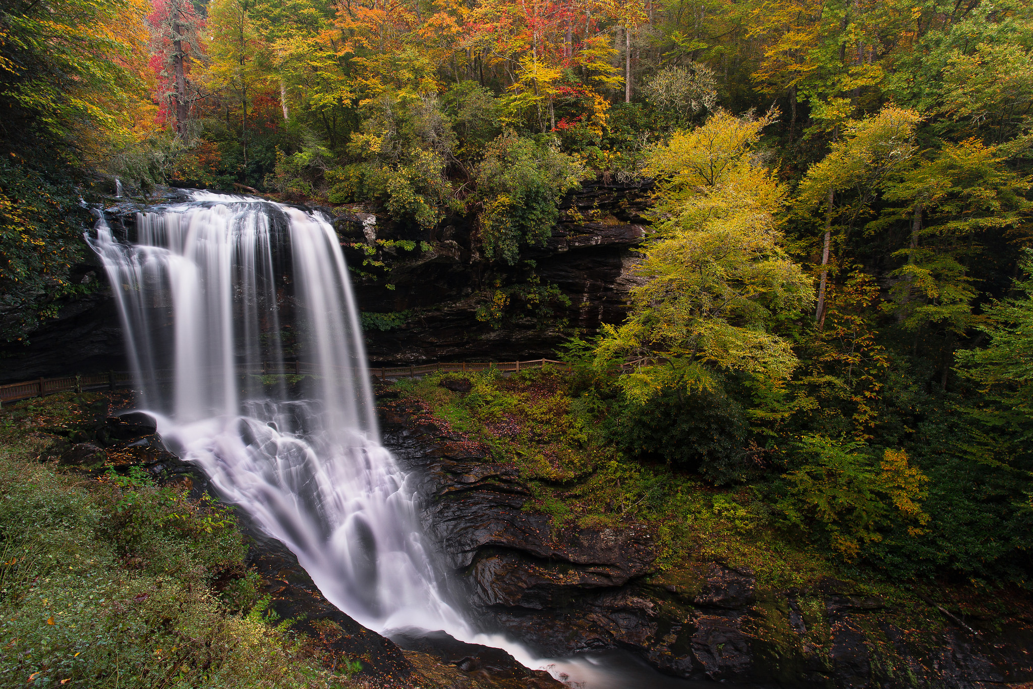 PCデスクトップに自然, 滝, 森, 地球, ノースカロライナ州, アメリカ合衆国画像を無料でダウンロード