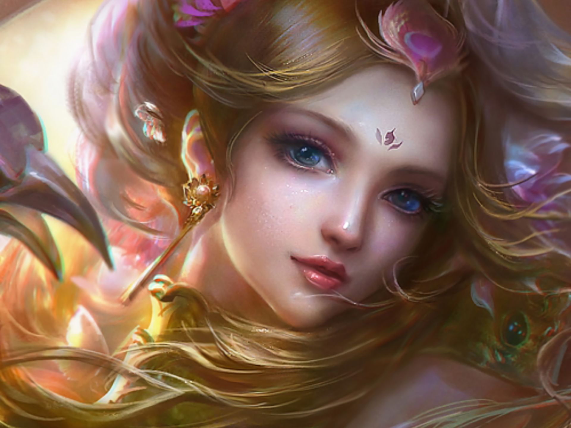 Download mobile wallpaper Fantasy, Face, Women, Blue Eyes for free.