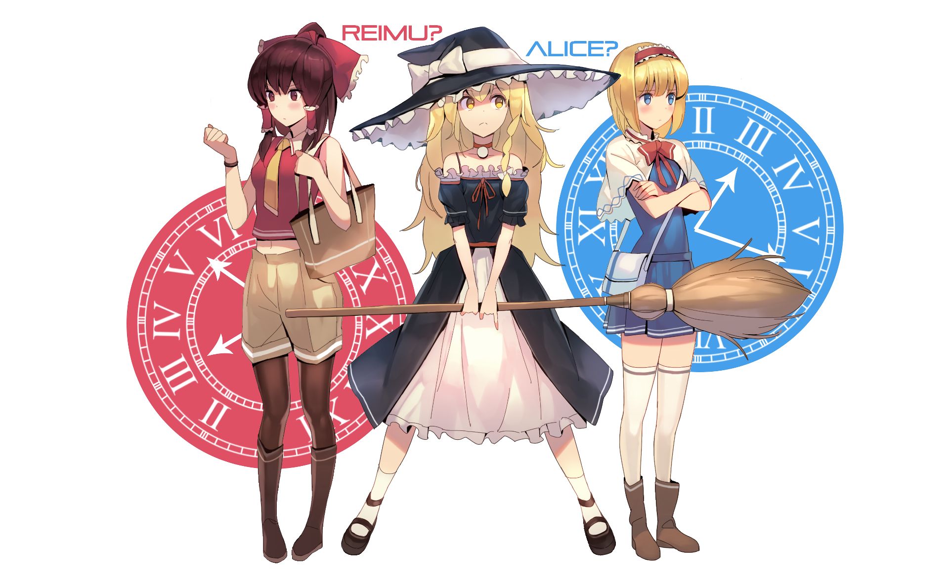 Free download wallpaper Anime, Touhou, Reimu Hakurei, Marisa Kirisame, Alice Margatroid on your PC desktop