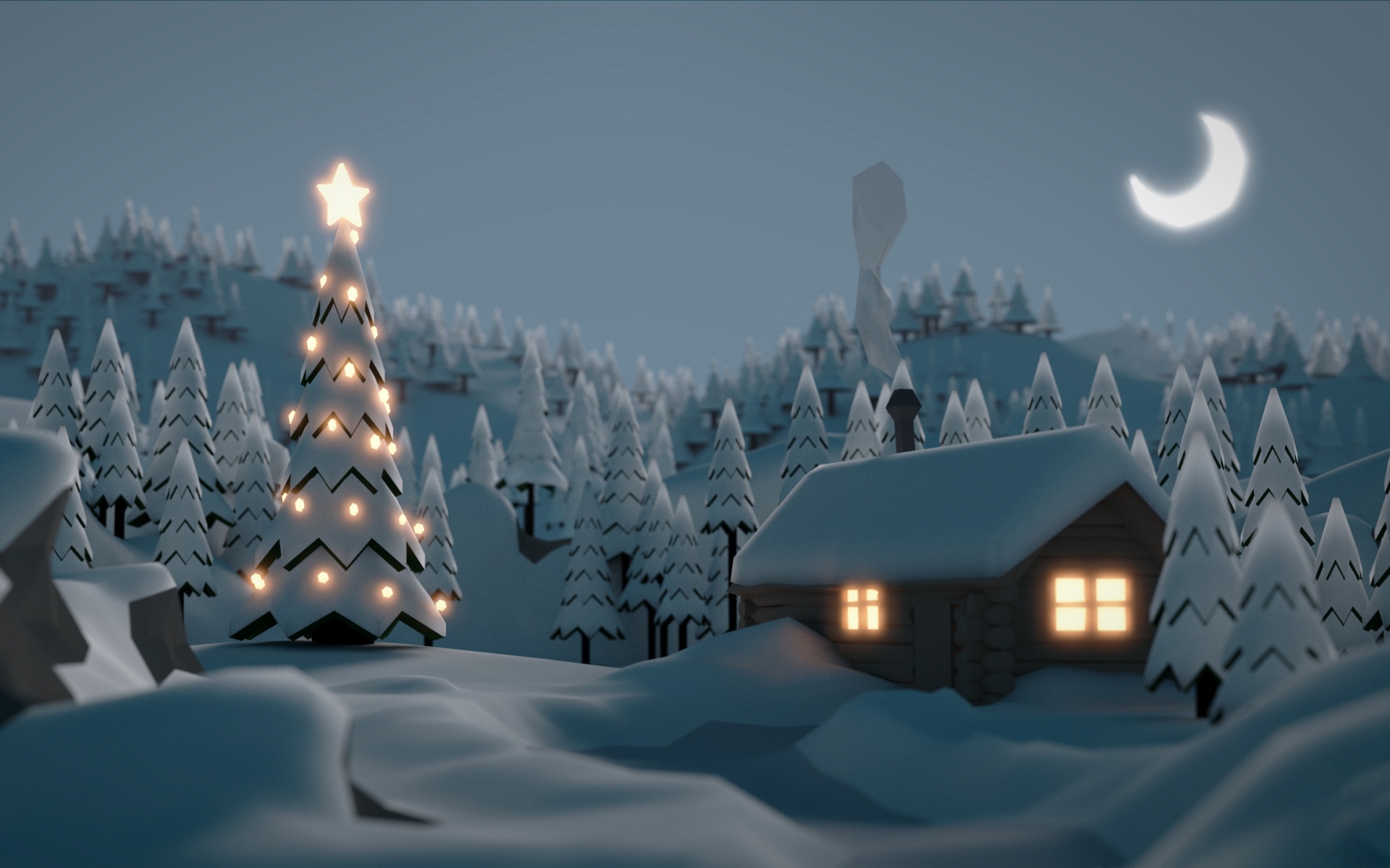 Laden Sie das Winter, Schnee, Haus, Fichte, Künstlerisch-Bild kostenlos auf Ihren PC-Desktop herunter