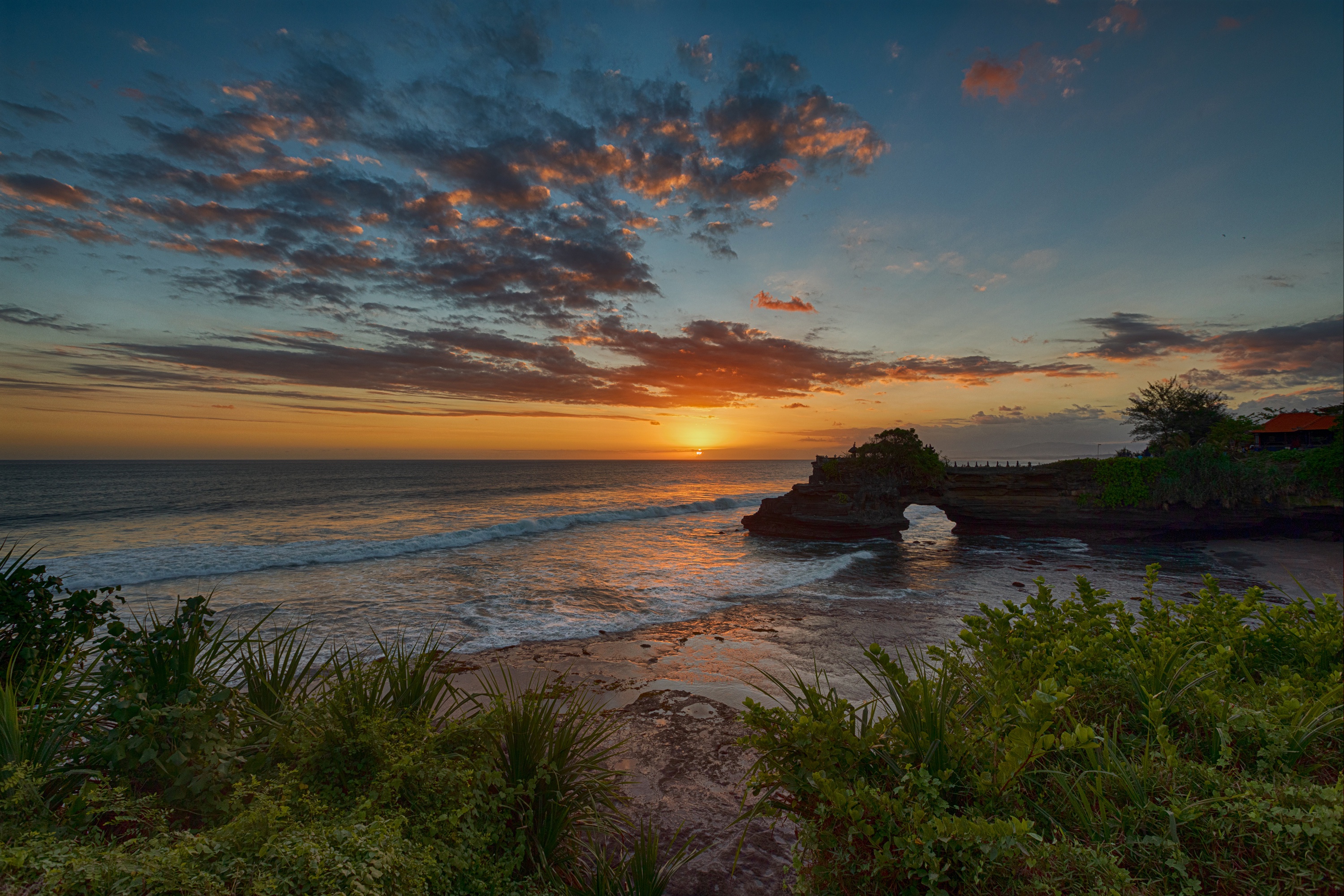 Download mobile wallpaper Sunset, Sky, Horizon, Ocean, Earth, Indonesia for free.