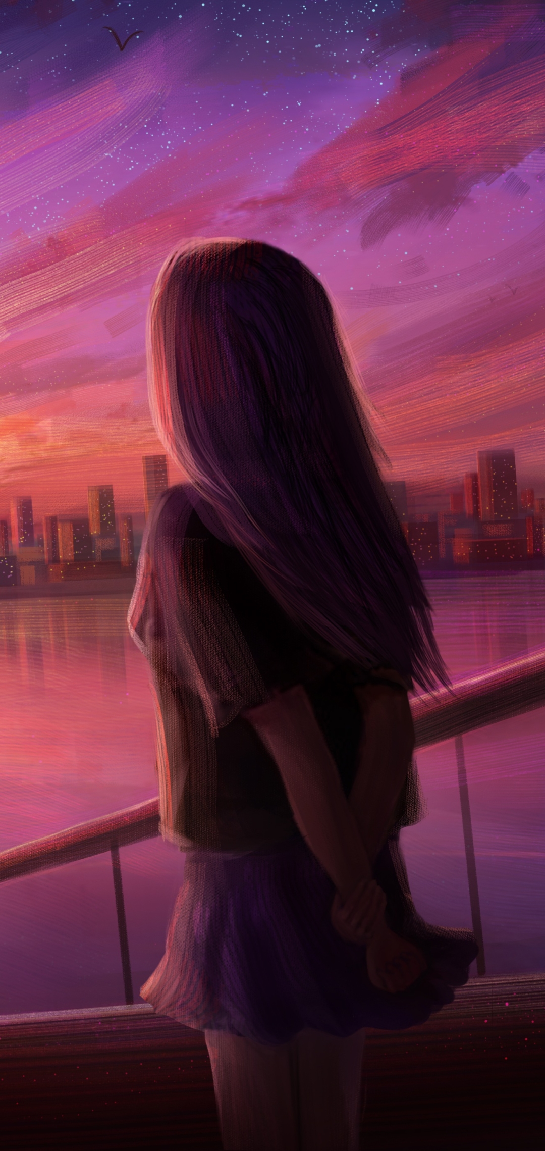 Download mobile wallpaper Anime, Sunset, Evening for free.