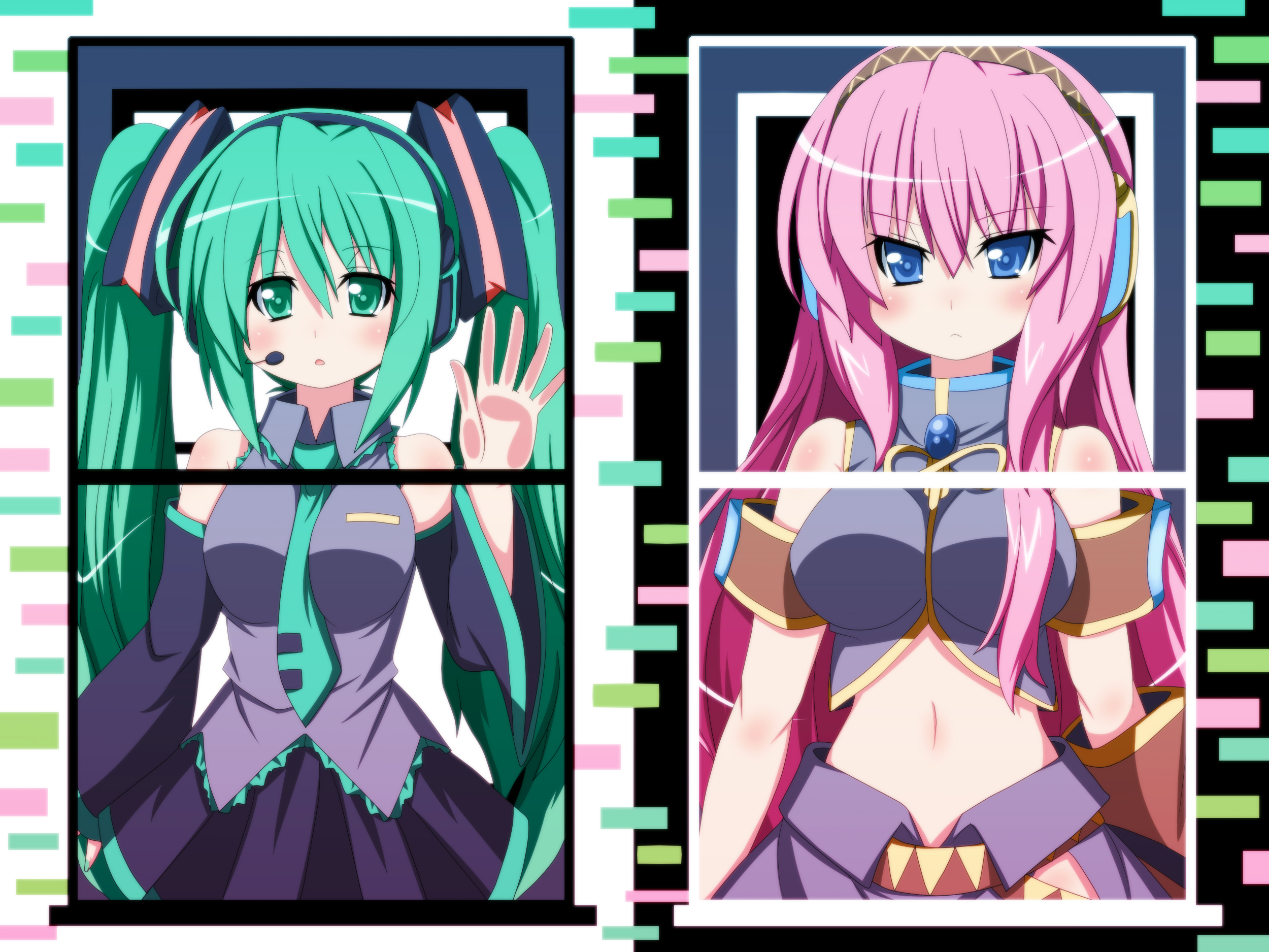 Download mobile wallpaper Anime, Vocaloid, Hatsune Miku, Luka Megurine for free.