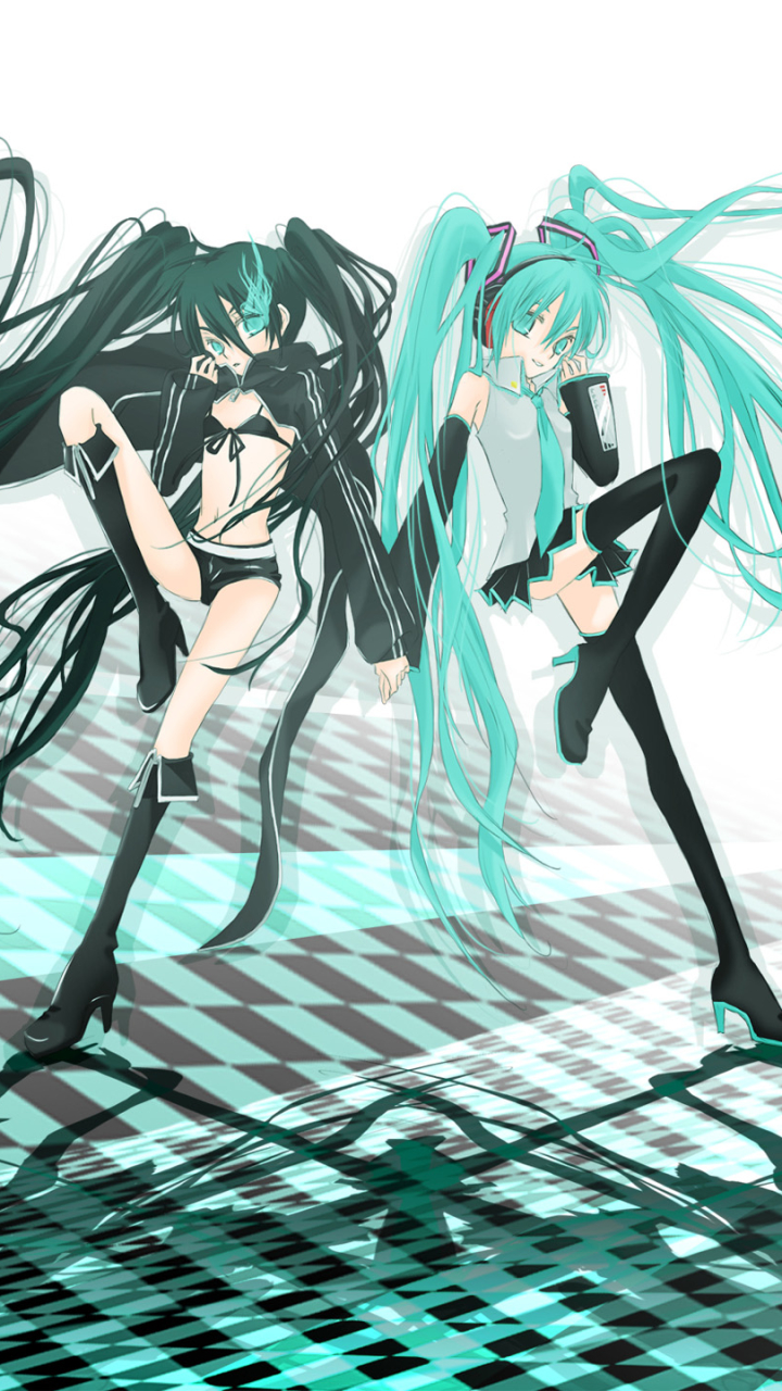 Download mobile wallpaper Anime, Black Rock Shooter, Hatsune Miku for free.