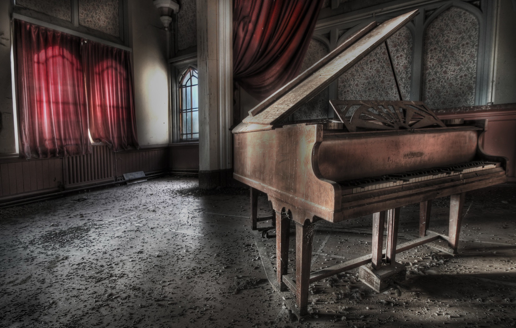 Free download wallpaper Music, Piano, Room, Abandoned on your PC desktop