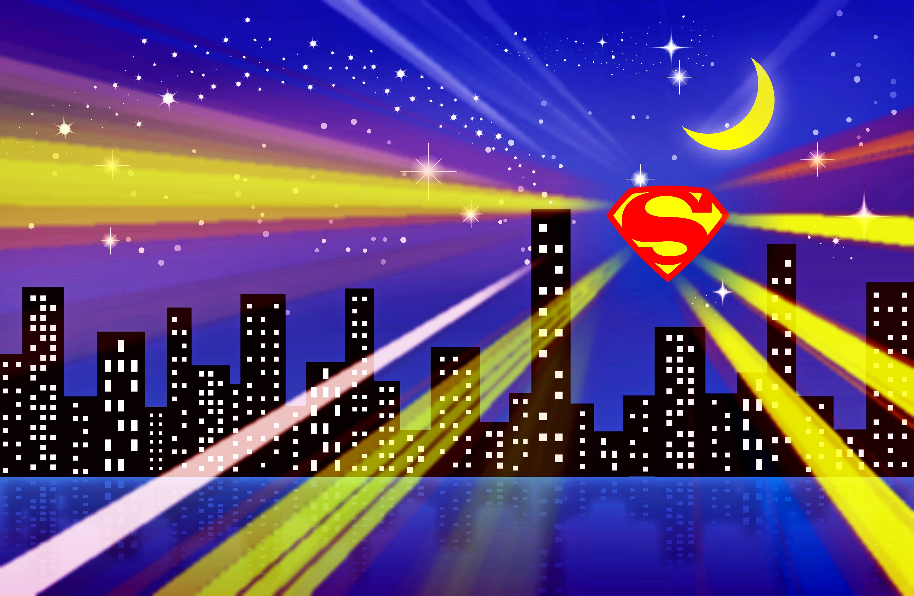 Download mobile wallpaper Superman, City, Comics, Superman Logo for free.