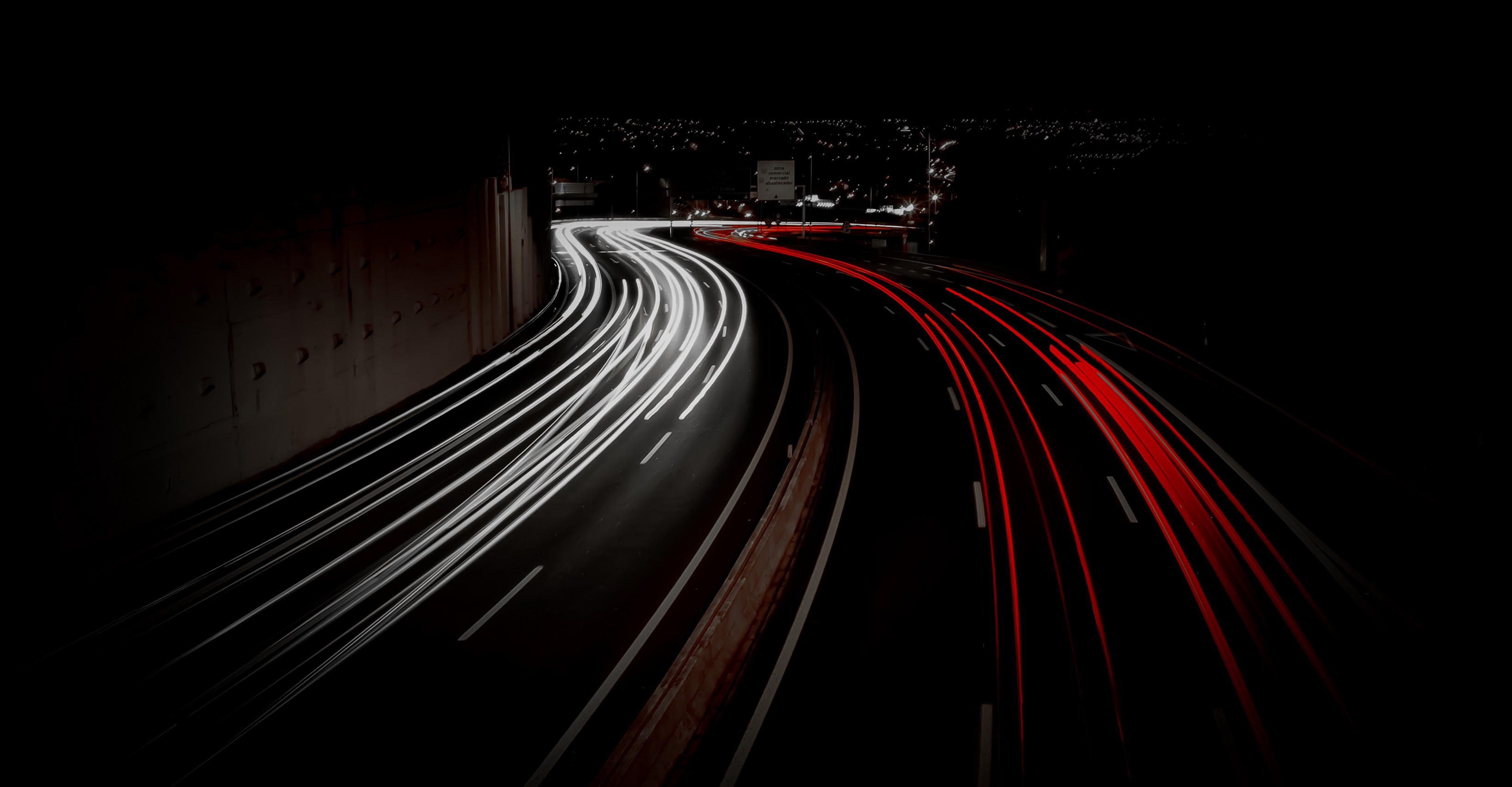 Download mobile wallpaper Night, Light, Road, Photography, Time Lapse for free.