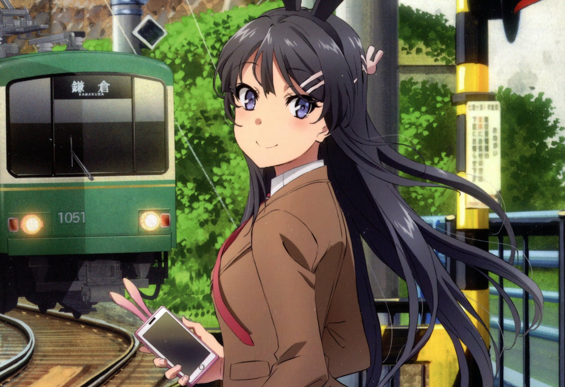 Laden Sie das Zug, Animes, Mai Sakurajima, Rascal Does Not Dream Of Bunny Girl Senpai-Bild kostenlos auf Ihren PC-Desktop herunter