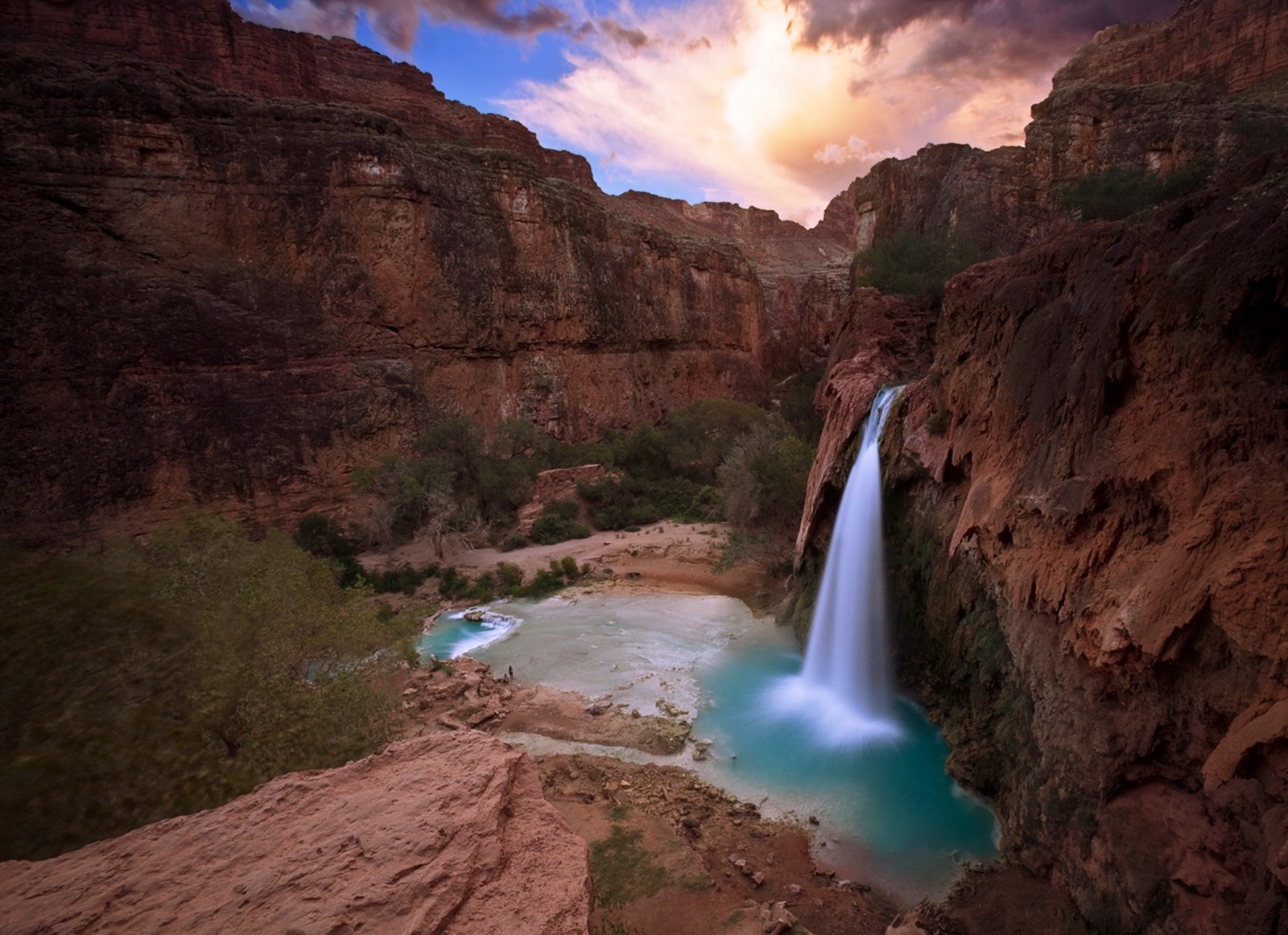 Download mobile wallpaper Waterfall, Earth, Arizona, Havasu Falls for free.