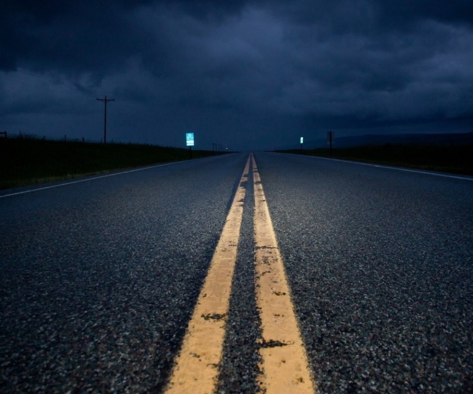 Download mobile wallpaper Night, Road, Man Made for free.