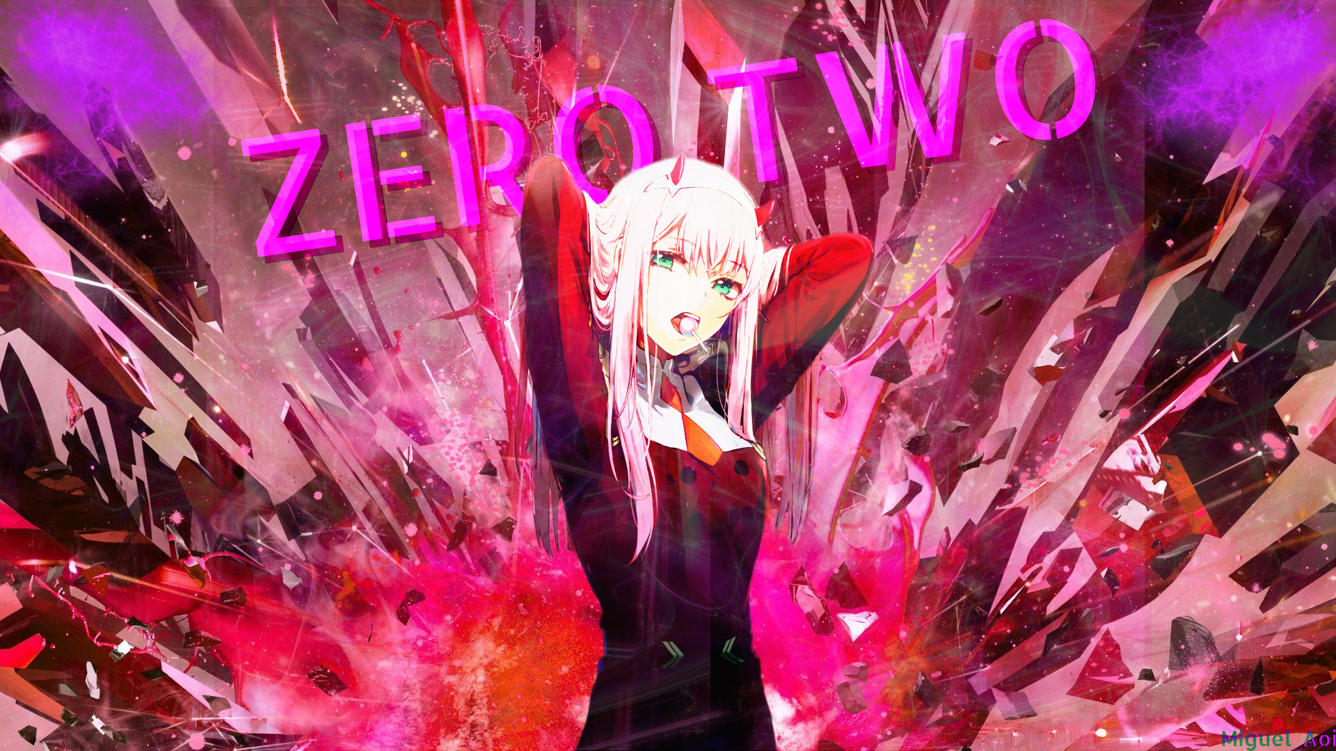Laden Sie das Rosa, Animes, Darling In The Franxx, Zero Two (Liebling Im Franxx)-Bild kostenlos auf Ihren PC-Desktop herunter