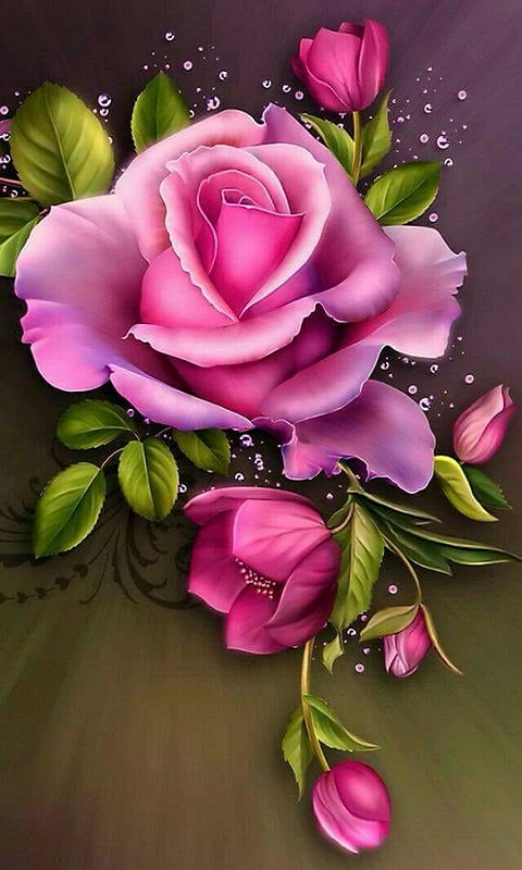 Скачать картинку Цветок, Роза, Художественные, Розовый Цветок в телефон бесплатно.