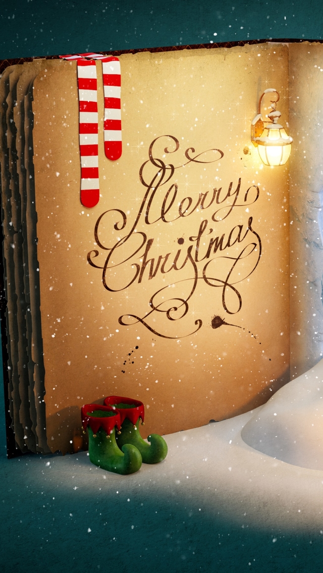 Handy-Wallpaper Feiertage, Weihnachten, Buch kostenlos herunterladen.