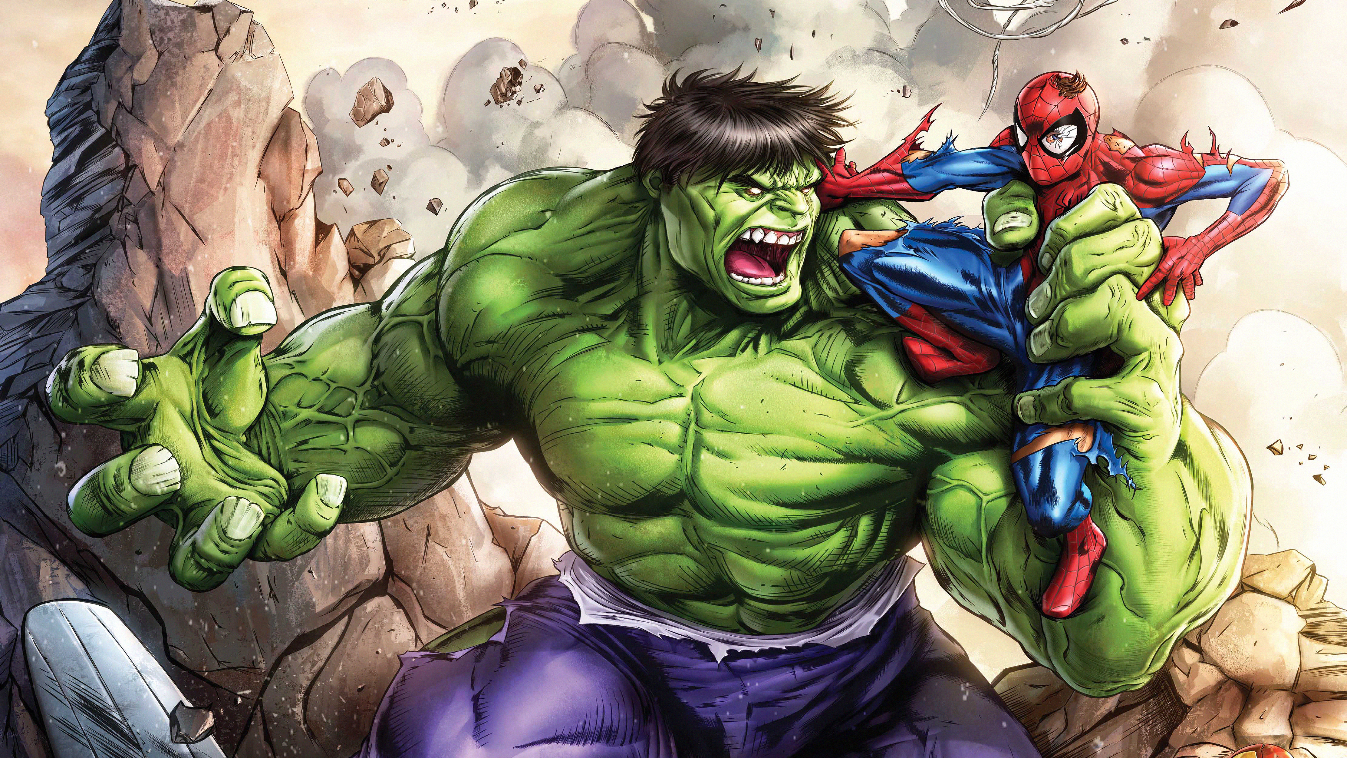 Handy-Wallpaper Hulk, Comics, Spider Man, Marvel Comics kostenlos herunterladen.