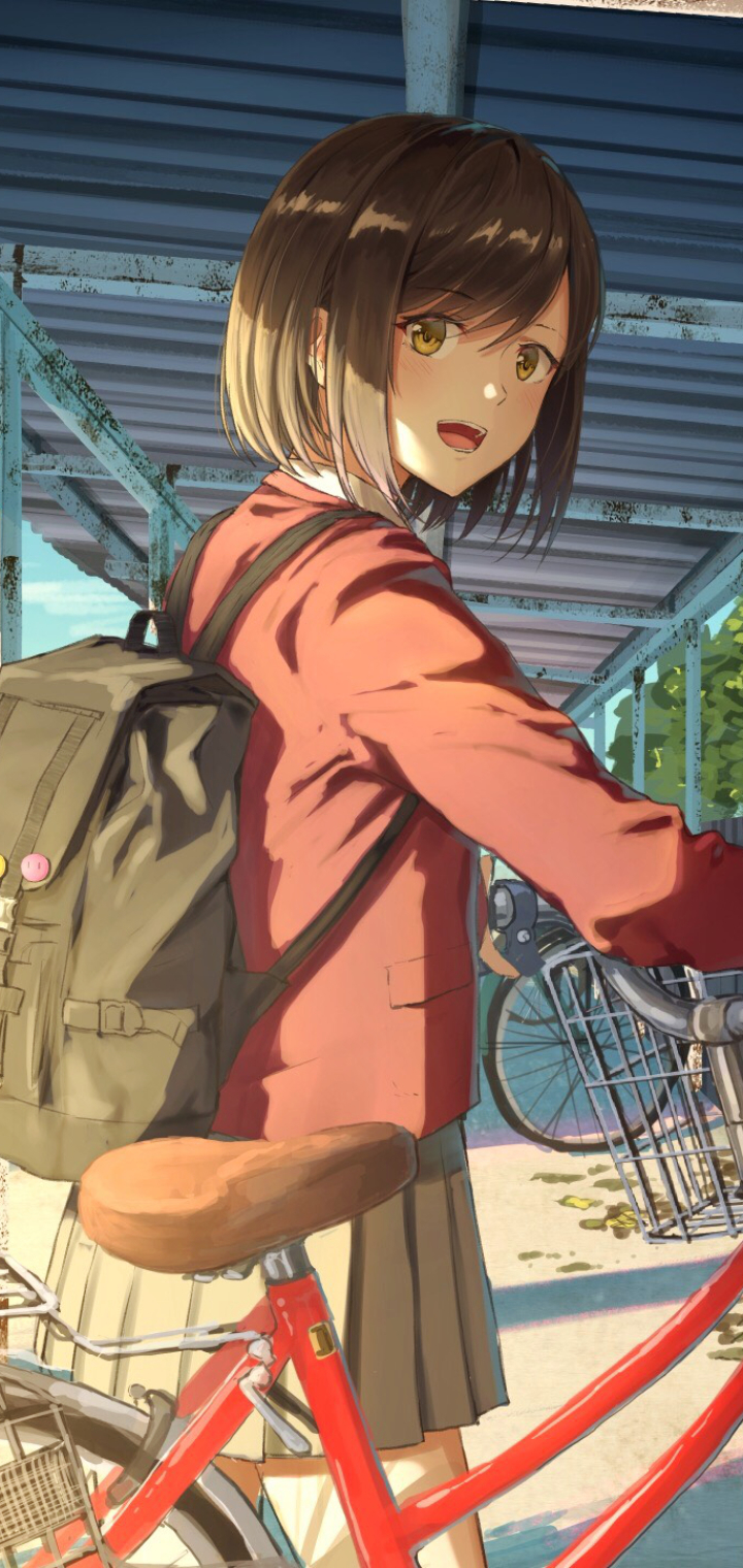 Download mobile wallpaper Anime, Schoolgirl, Original, School Uniform, Short Hair for free.