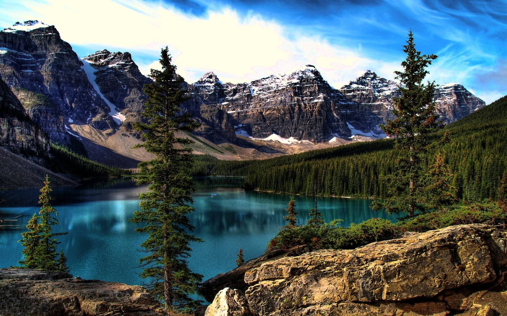 PCデスクトップに風景, 自然, 水, 雪, 湖, 山, 植生, 地球画像を無料でダウンロード