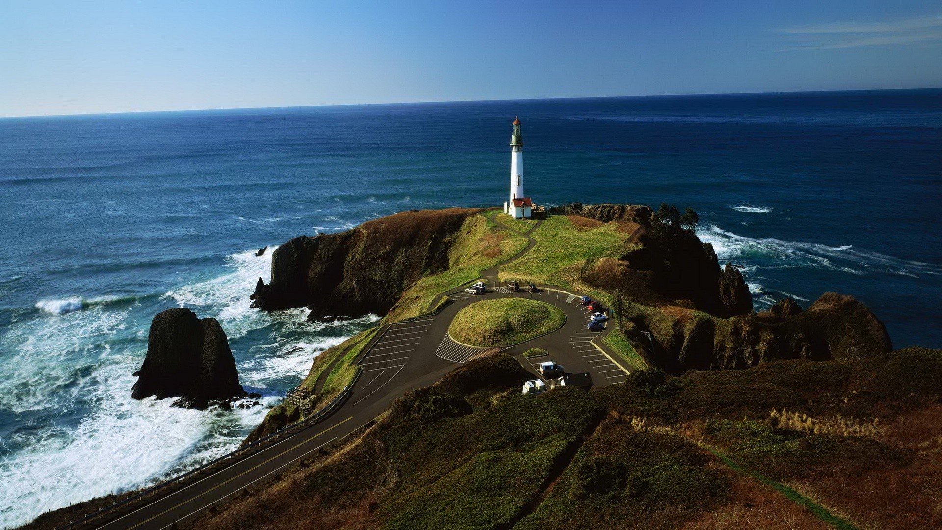 PCデスクトップに灯台, 道, 海洋, 風光明媚な, マンメイド画像を無料でダウンロード