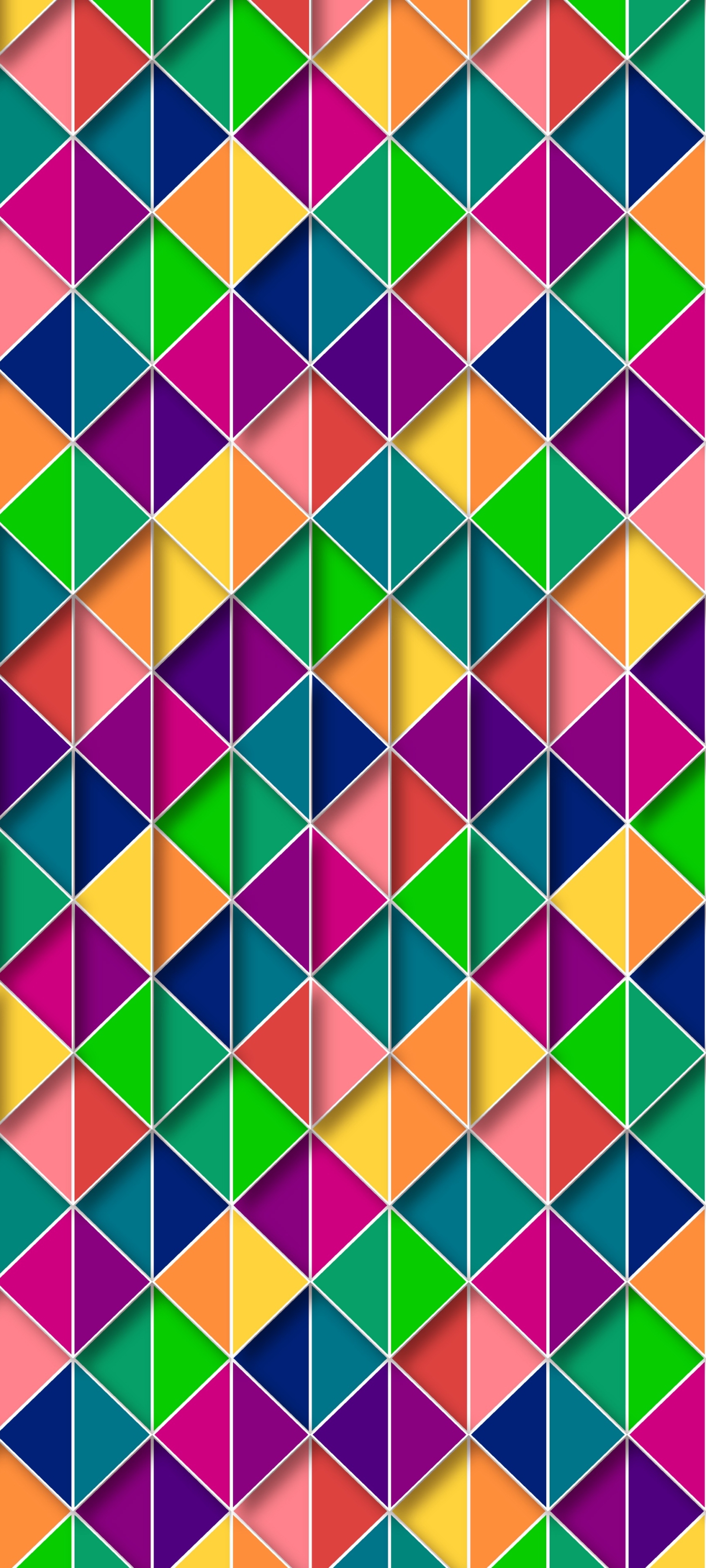 Handy-Wallpaper Abstrakt, Muster, Farben, Bunt, Dreieck, Geometrische Formen kostenlos herunterladen.