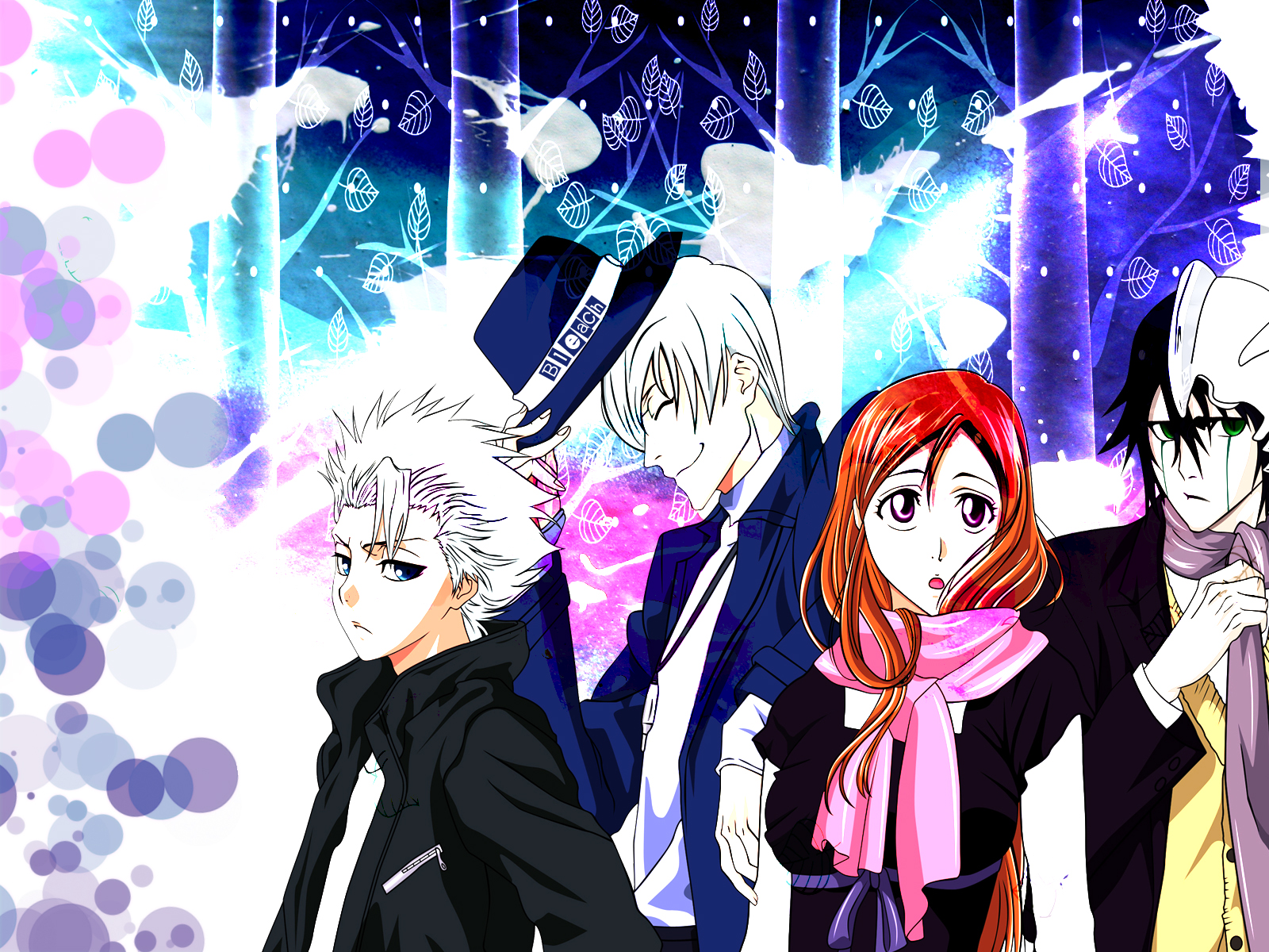 Laden Sie das Bleach, Animes, Orihime Inoue, Ulquiorra Cifer, Tōshirō Hitsugaya, Gin Ichimaru-Bild kostenlos auf Ihren PC-Desktop herunter