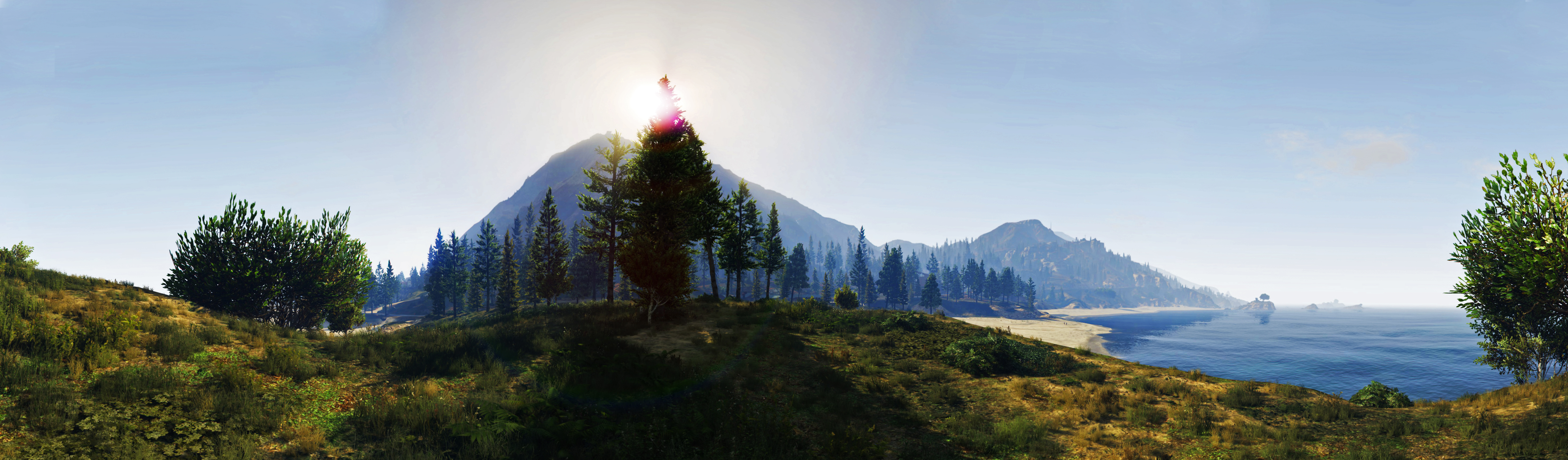 Free download wallpaper Beach, Mountain, Forest, Video Game, Grand Theft Auto, Grand Theft Auto V on your PC desktop
