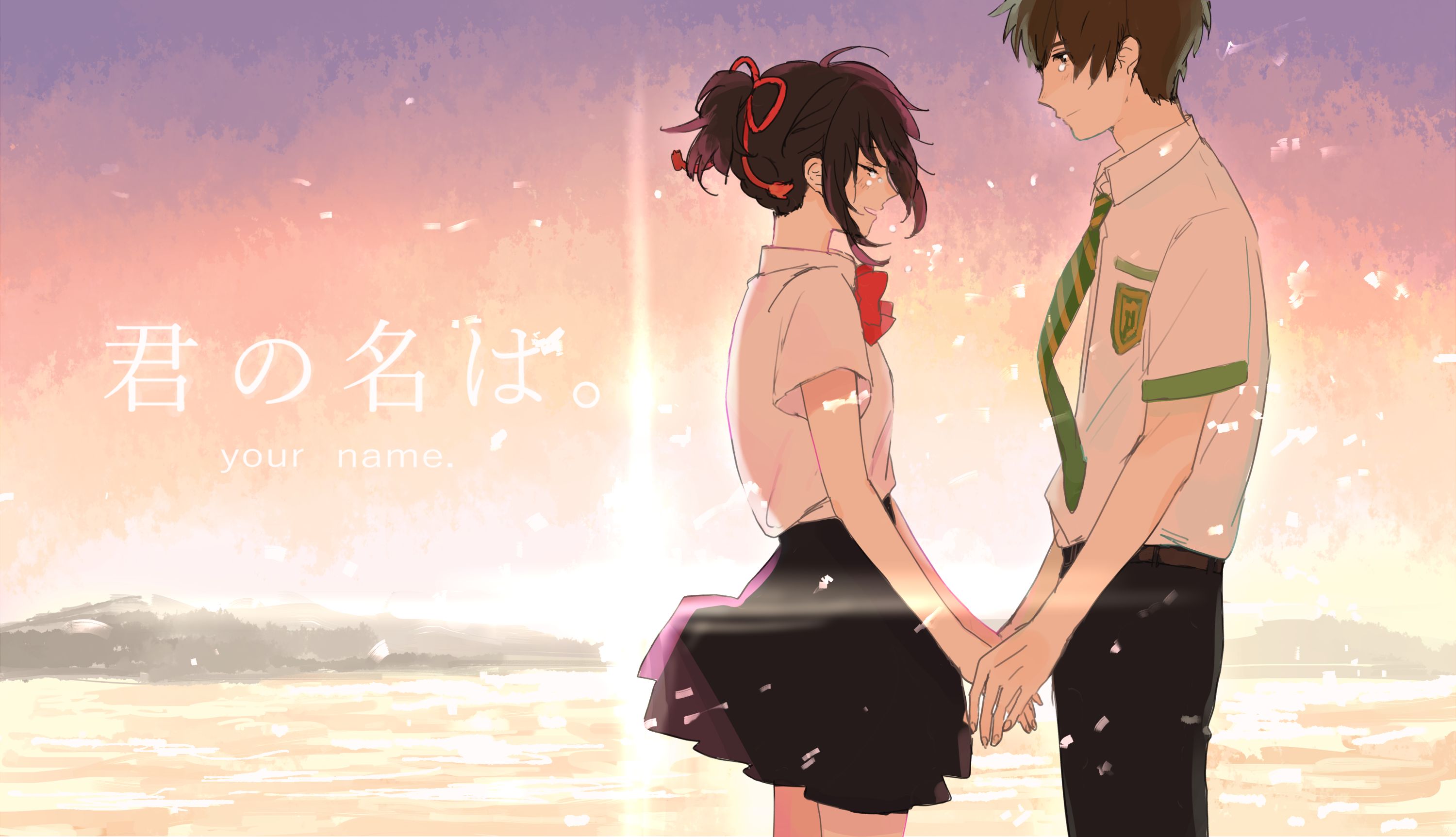 Handy-Wallpaper Animes, Your Name Gestern Heute Und Für Immer, Kimi No Na Wa, Mitsuha Miyamizu, Taki Tachibana kostenlos herunterladen.