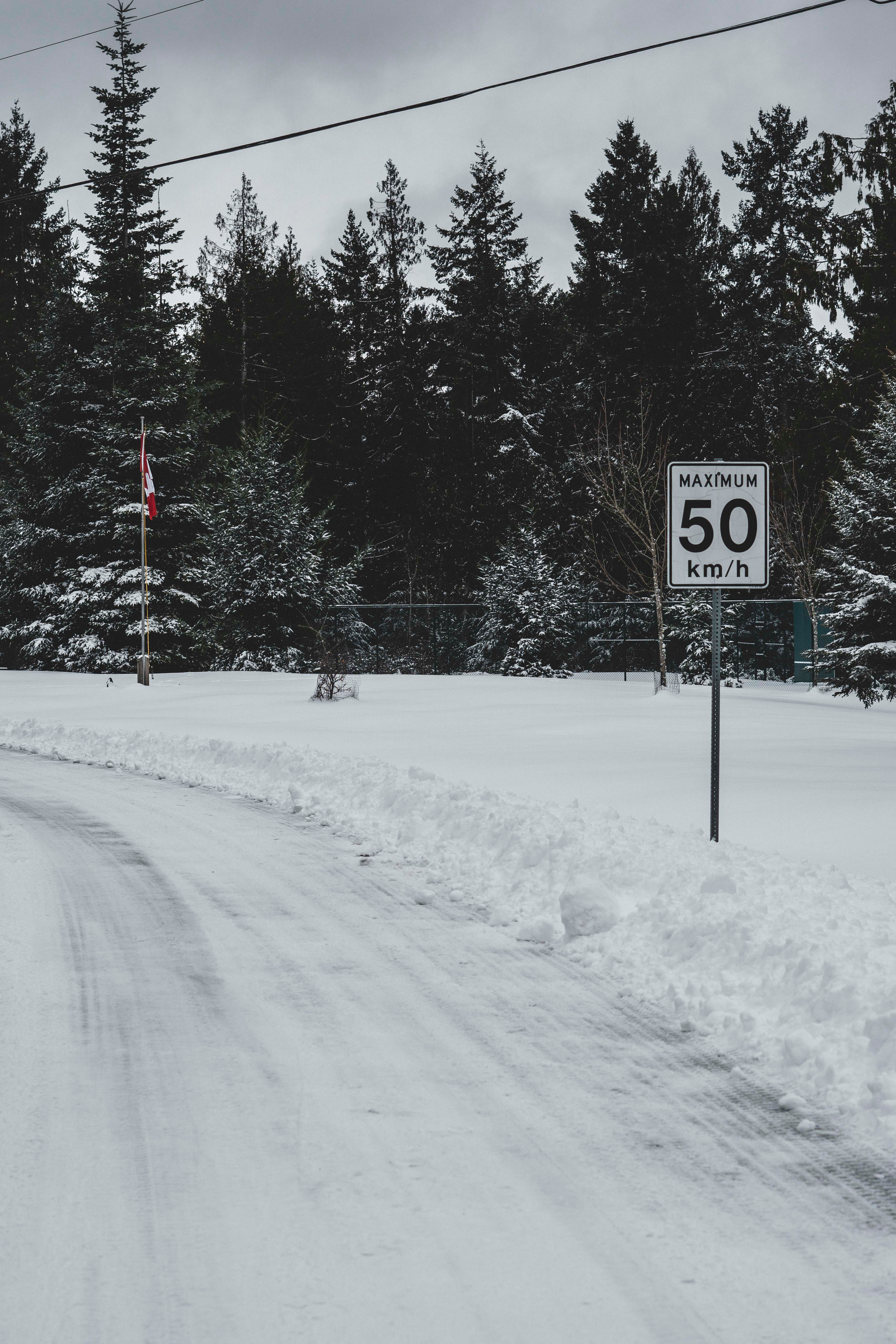 sign, winter, words, road, speed, limitation, restriction HD wallpaper