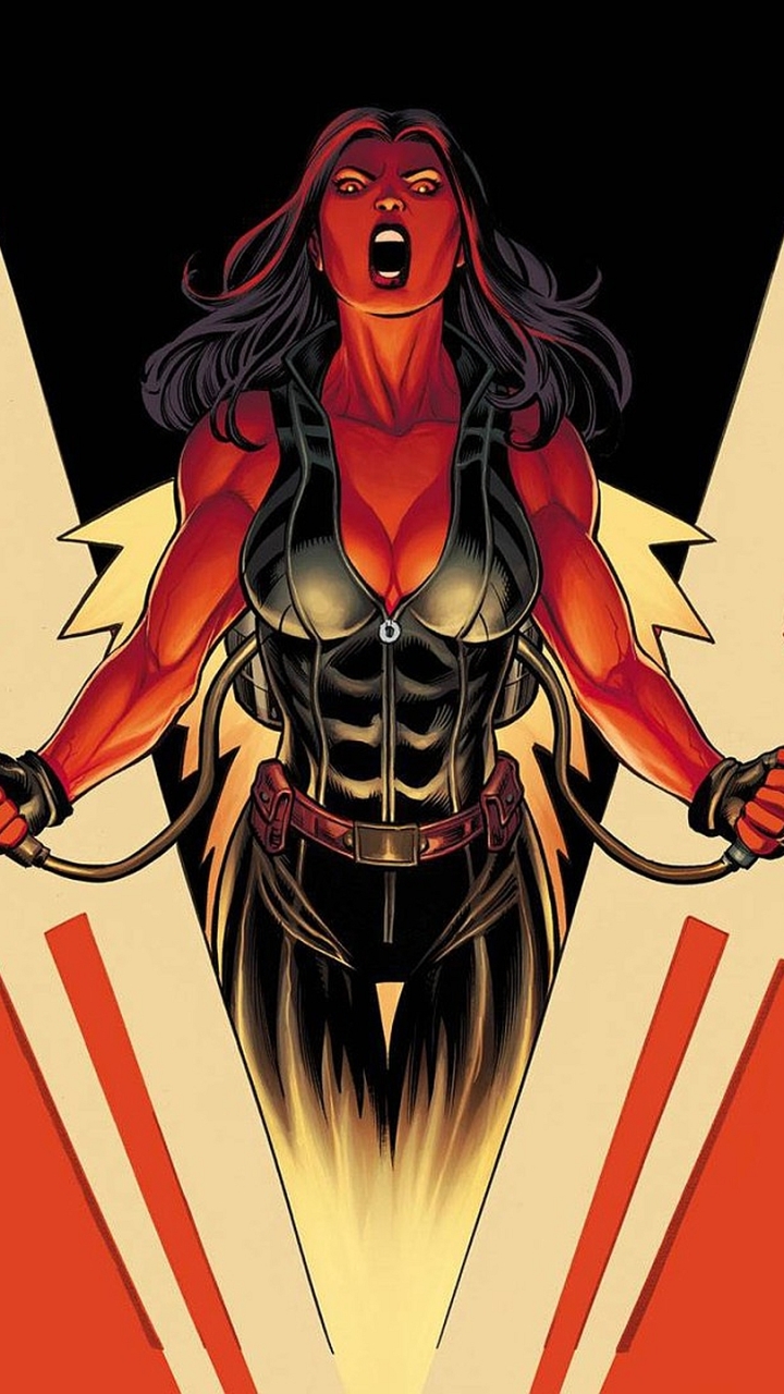 comics, red she hulk HD wallpaper