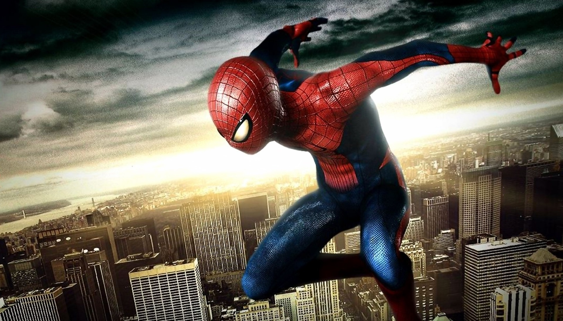 Download mobile wallpaper Spider Man, City, Skyscraper, Building, Movie, Superhero for free.