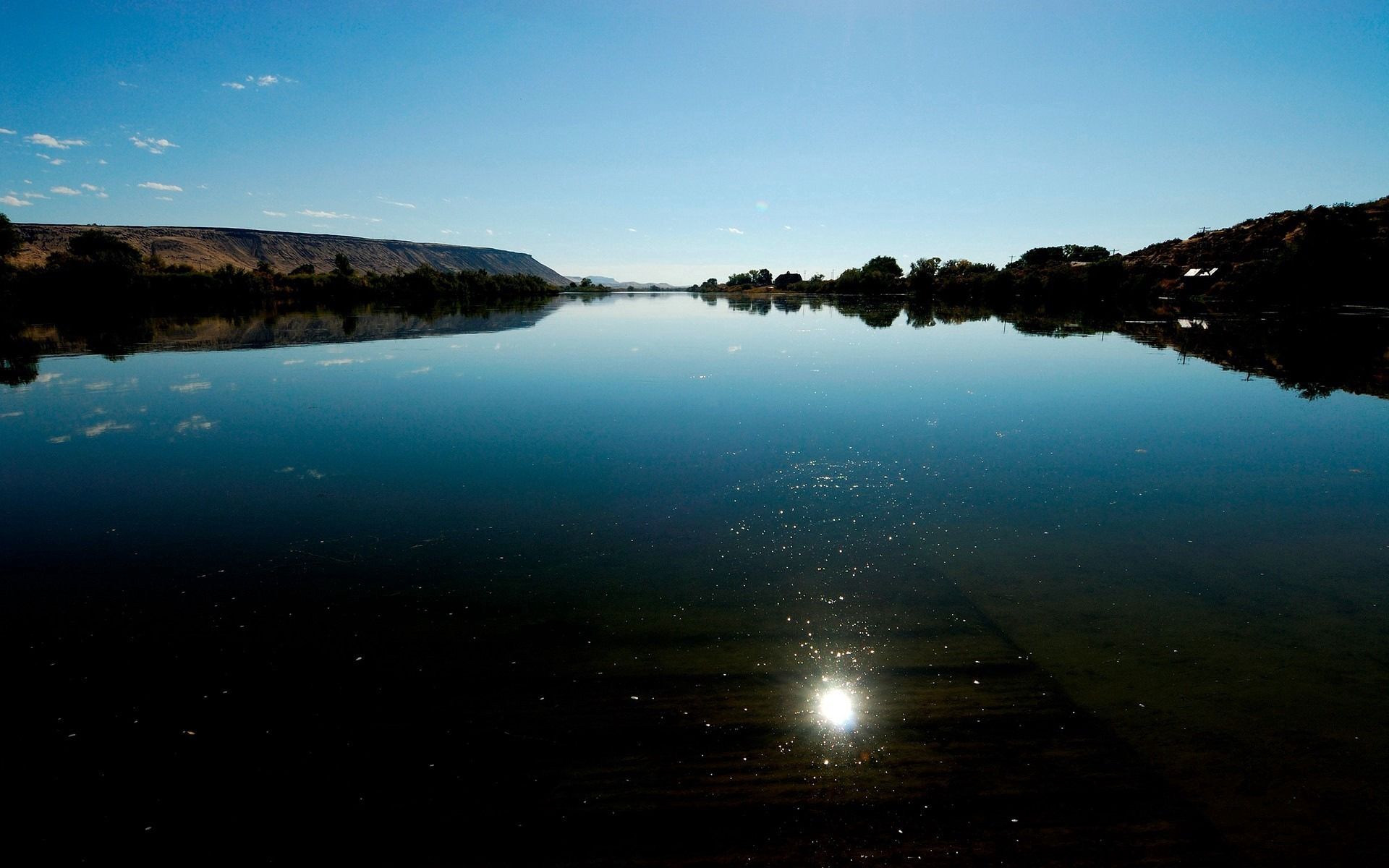 Download background nature, lake, reflection, shine, brilliance