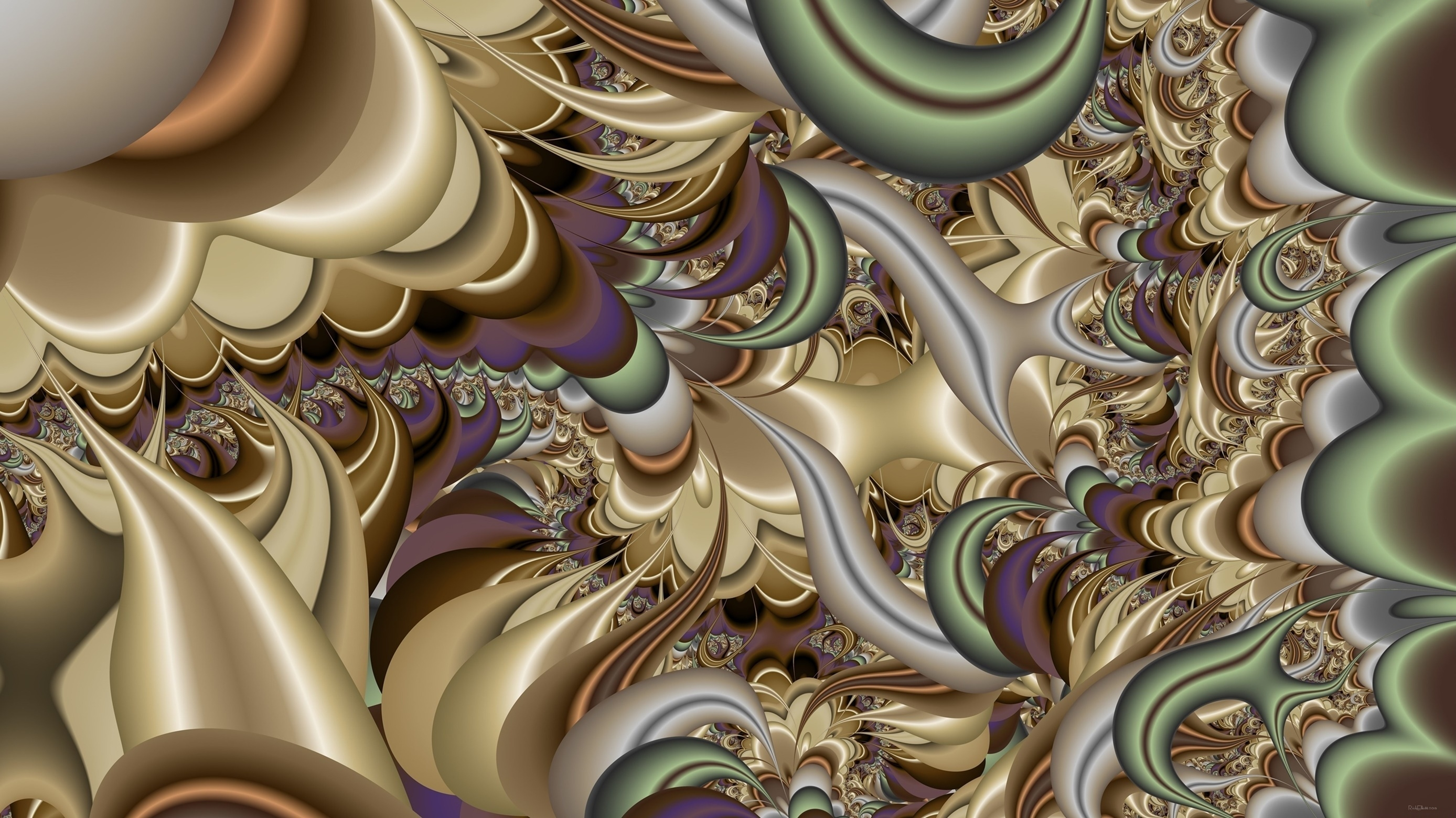 Free download wallpaper Abstract, Gold, Fractal, Silver on your PC desktop