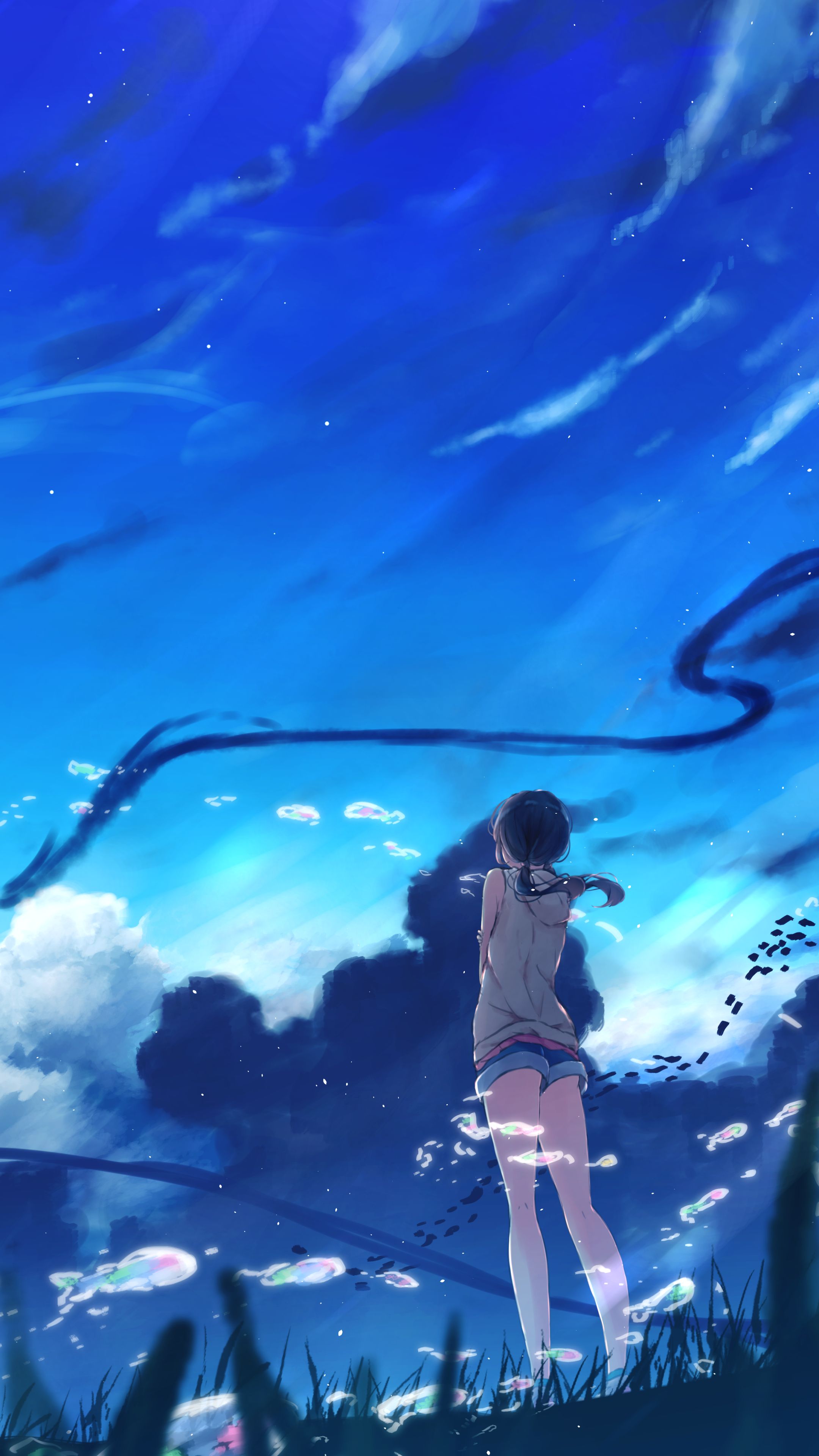 Download mobile wallpaper Anime, Sky, Cloud, Hina Amano for free.