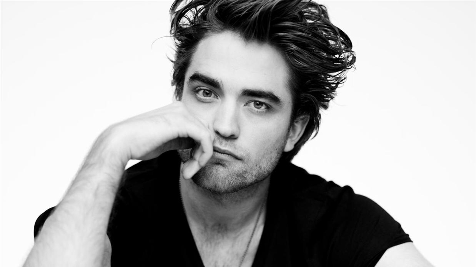 Download mobile wallpaper Robert Pattinson, Celebrity, Black & White, Actor for free.