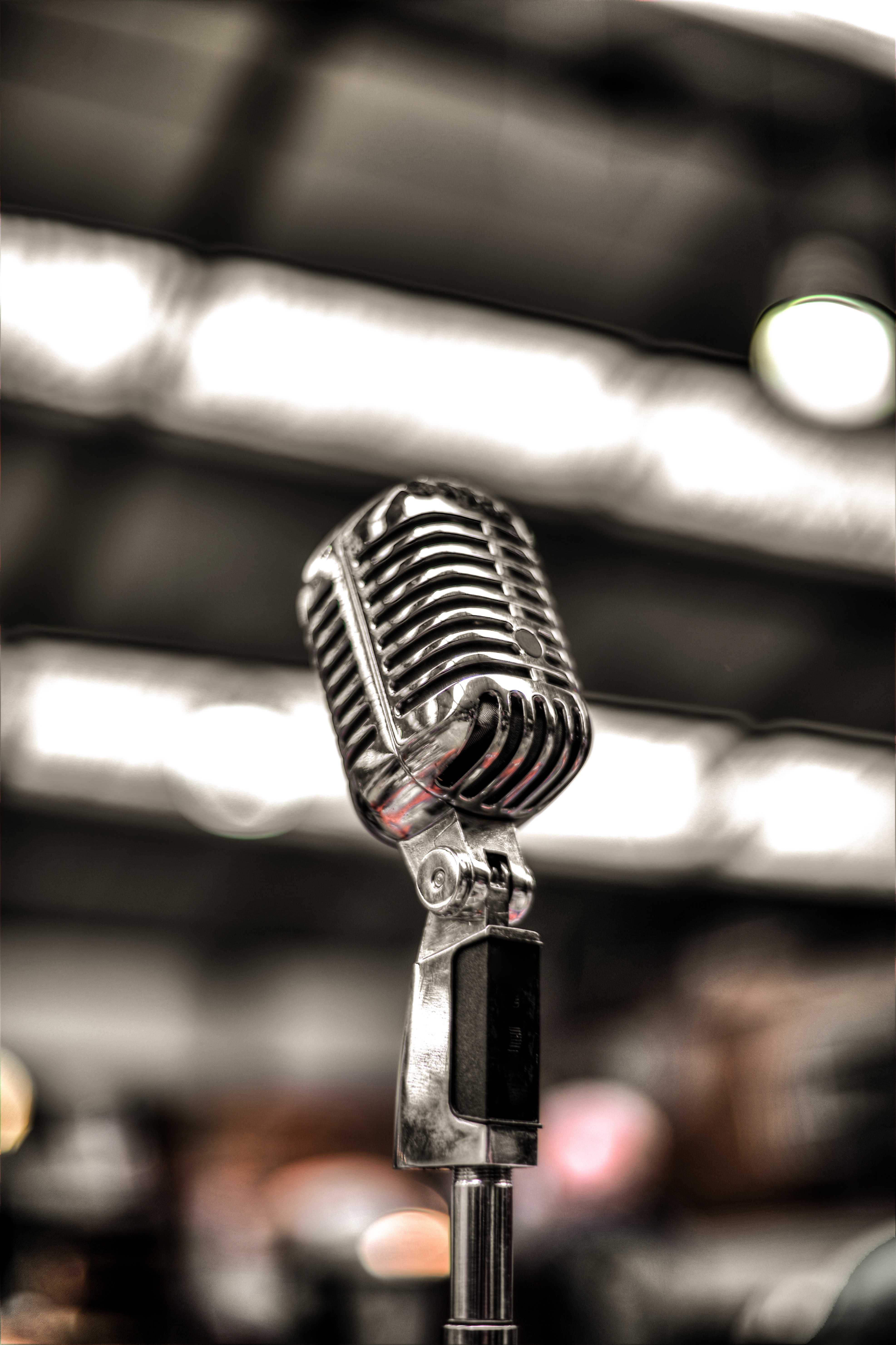 microphone, music, blur, smooth, silver, silvery HD wallpaper