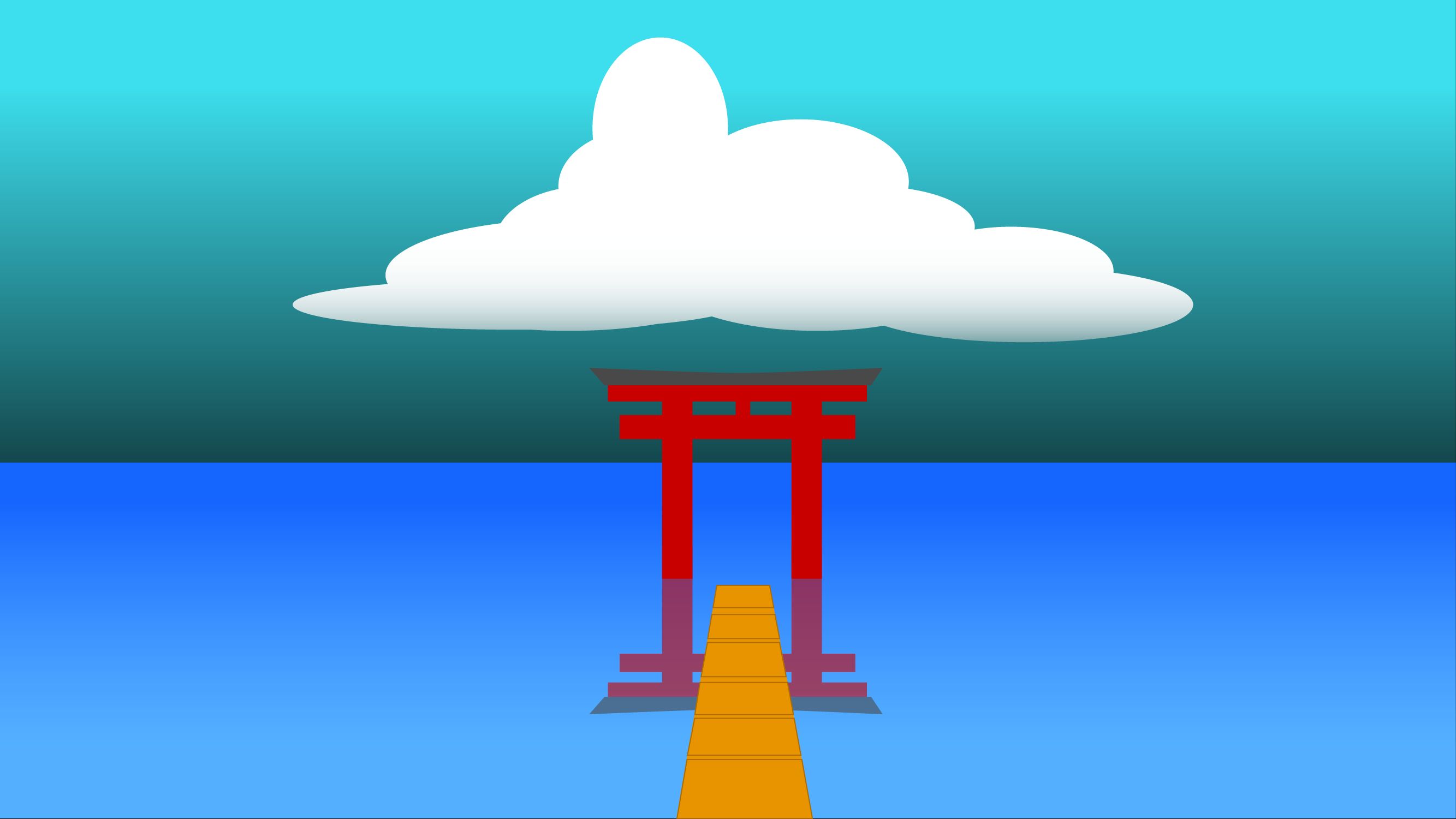 Download mobile wallpaper Vector, Artistic, Torii for free.