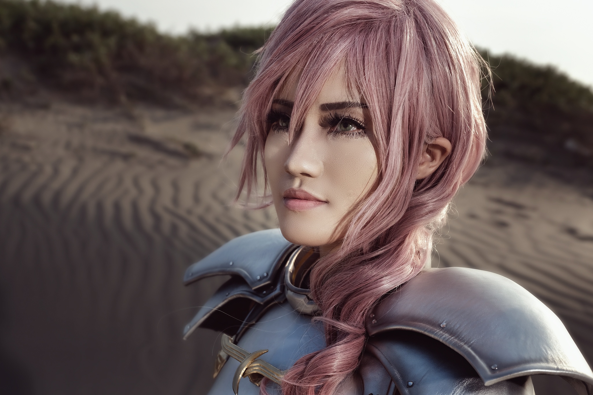 Download mobile wallpaper Final Fantasy, Model, Women, Pink Hair, Cosplay for free.