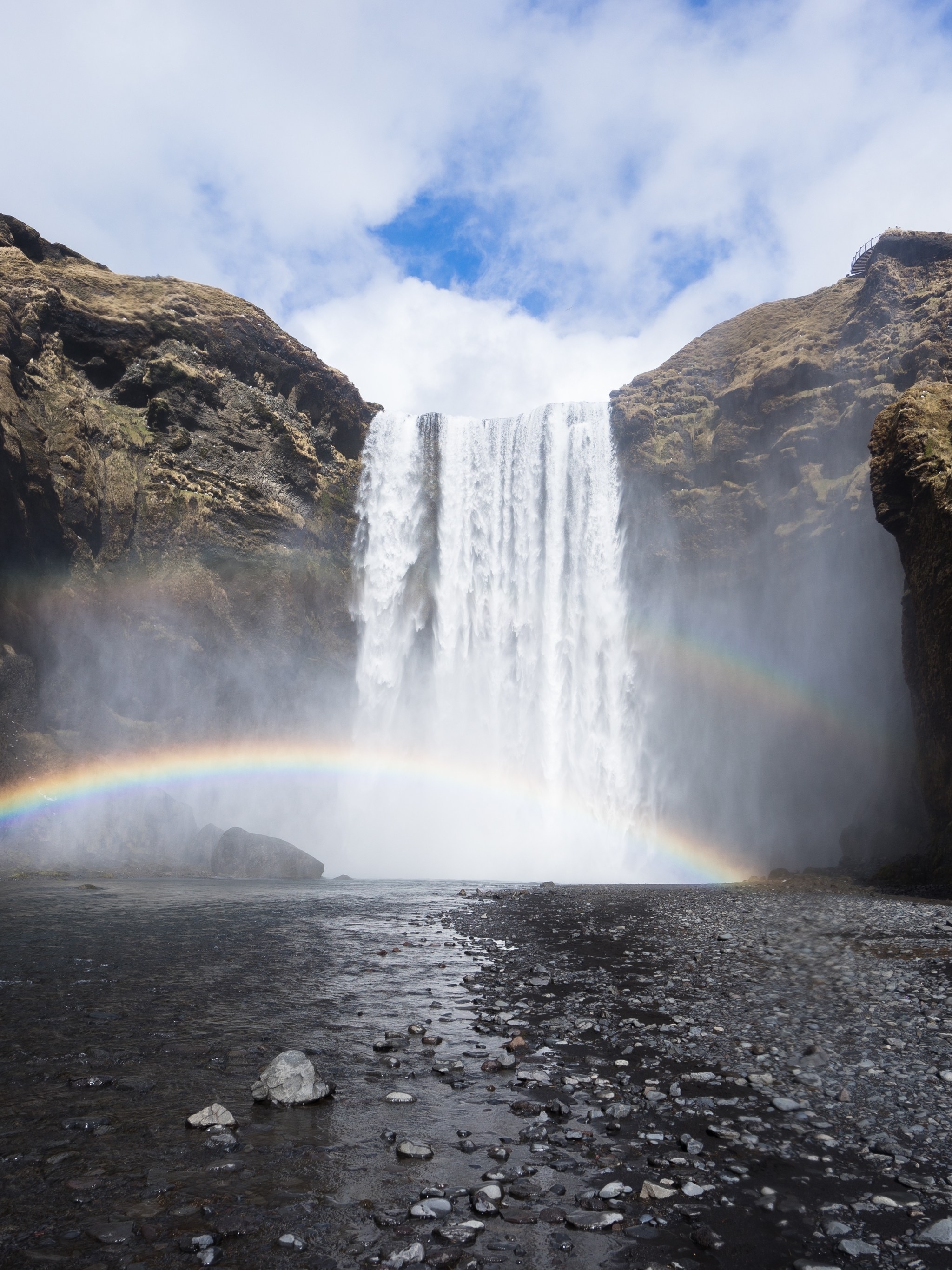 Free download wallpaper Waterfalls, Rainbow, Waterfall, Earth on your PC desktop