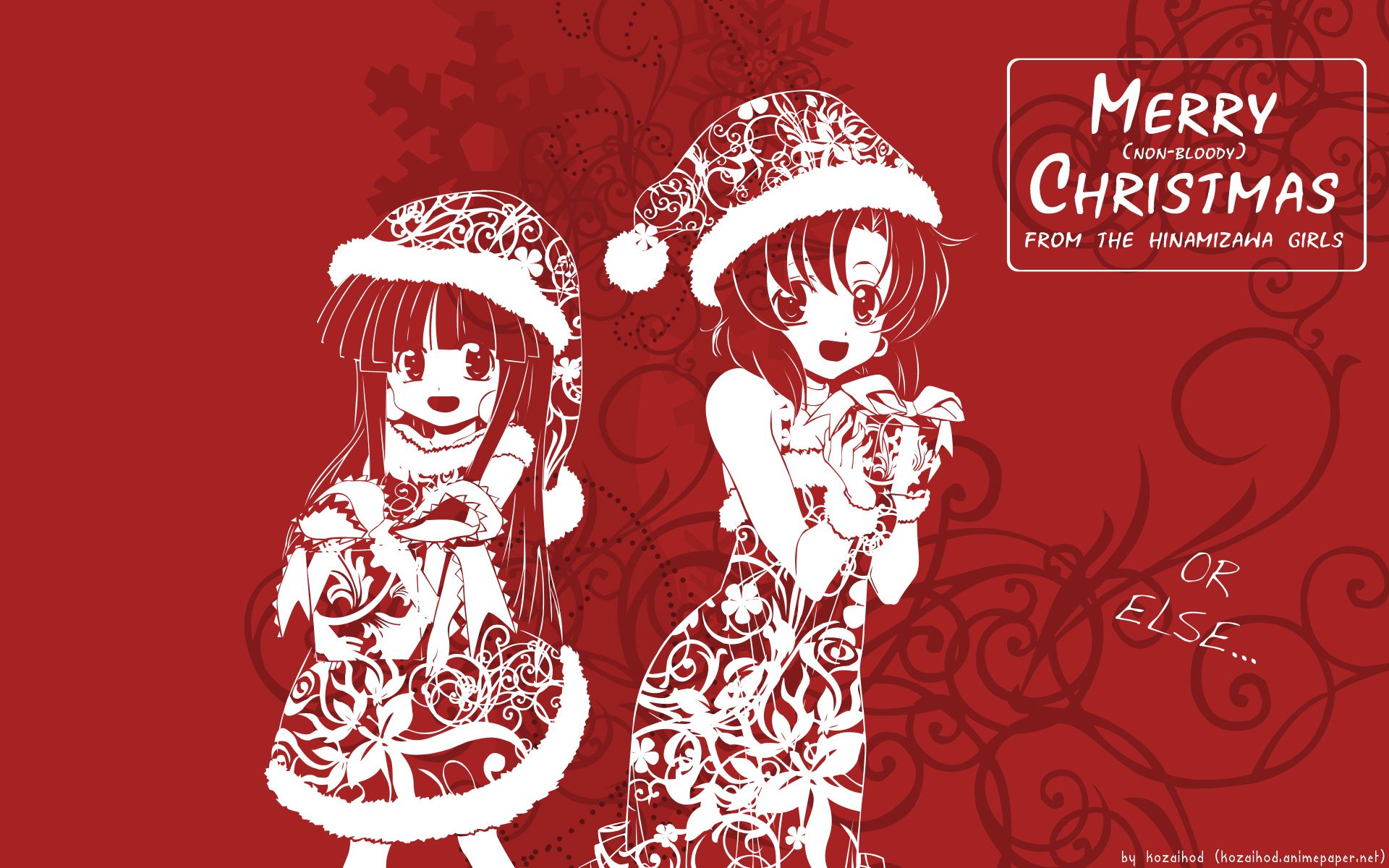759705 Hintergrundbild herunterladen animes, higurashi no naku koro ni, weihnachten, furude rika, rena ryūgū - Bildschirmschoner und Bilder kostenlos