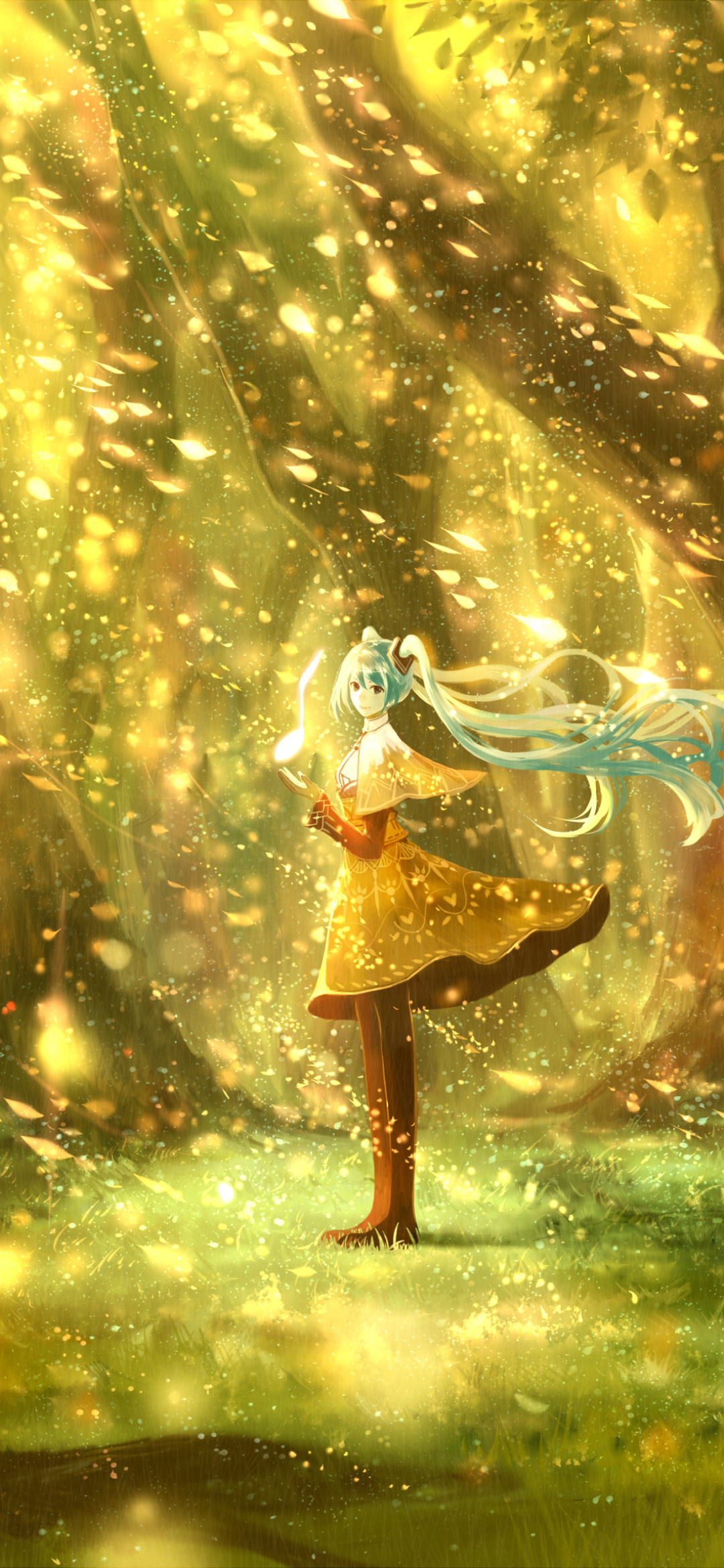 Download mobile wallpaper Anime, Magic, Fall, Vocaloid, Hatsune Miku for free.