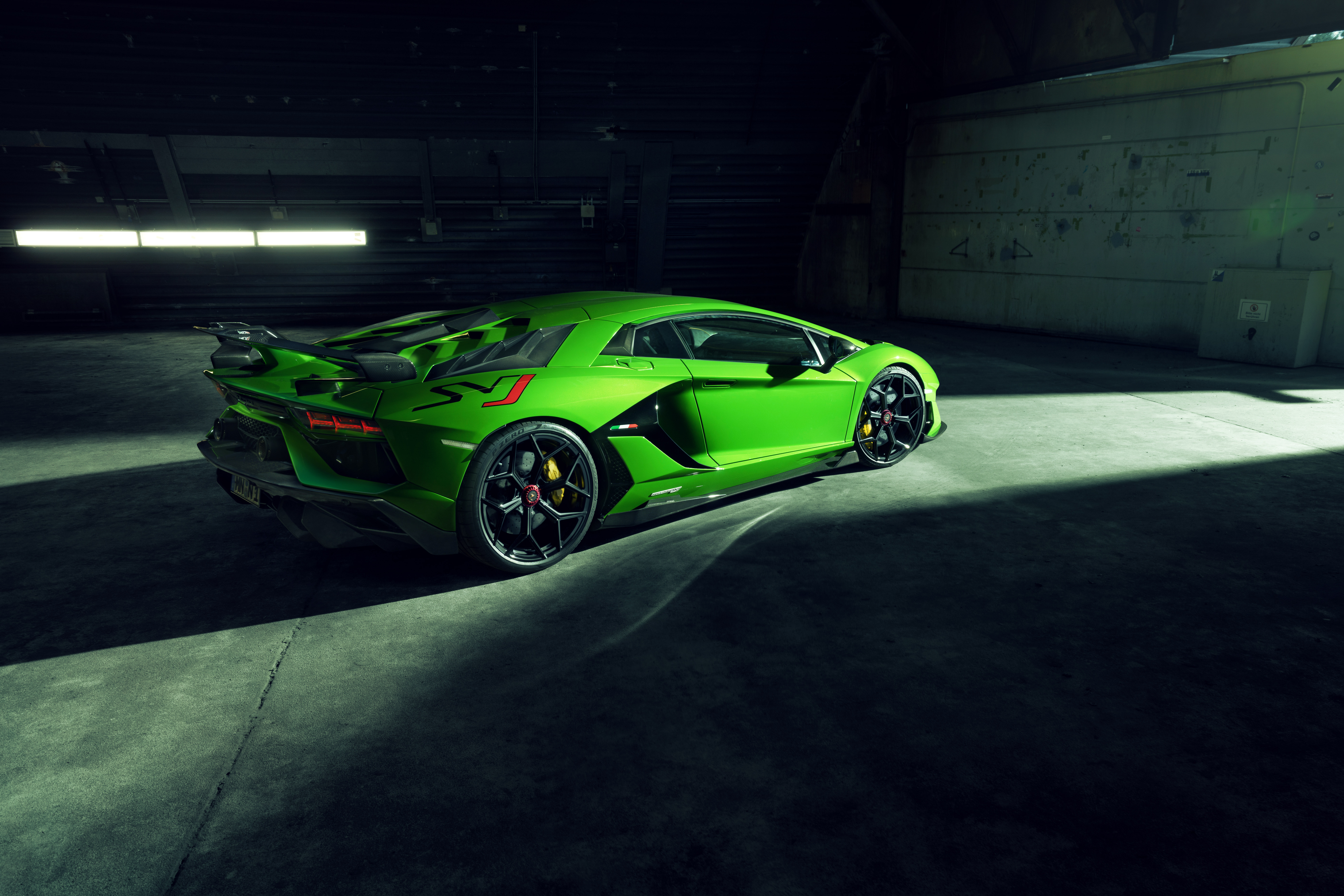 Download mobile wallpaper Lamborghini, Car, Supercar, Lamborghini Aventador, Vehicles, Green Car, Lamborghini Aventador Svj for free.