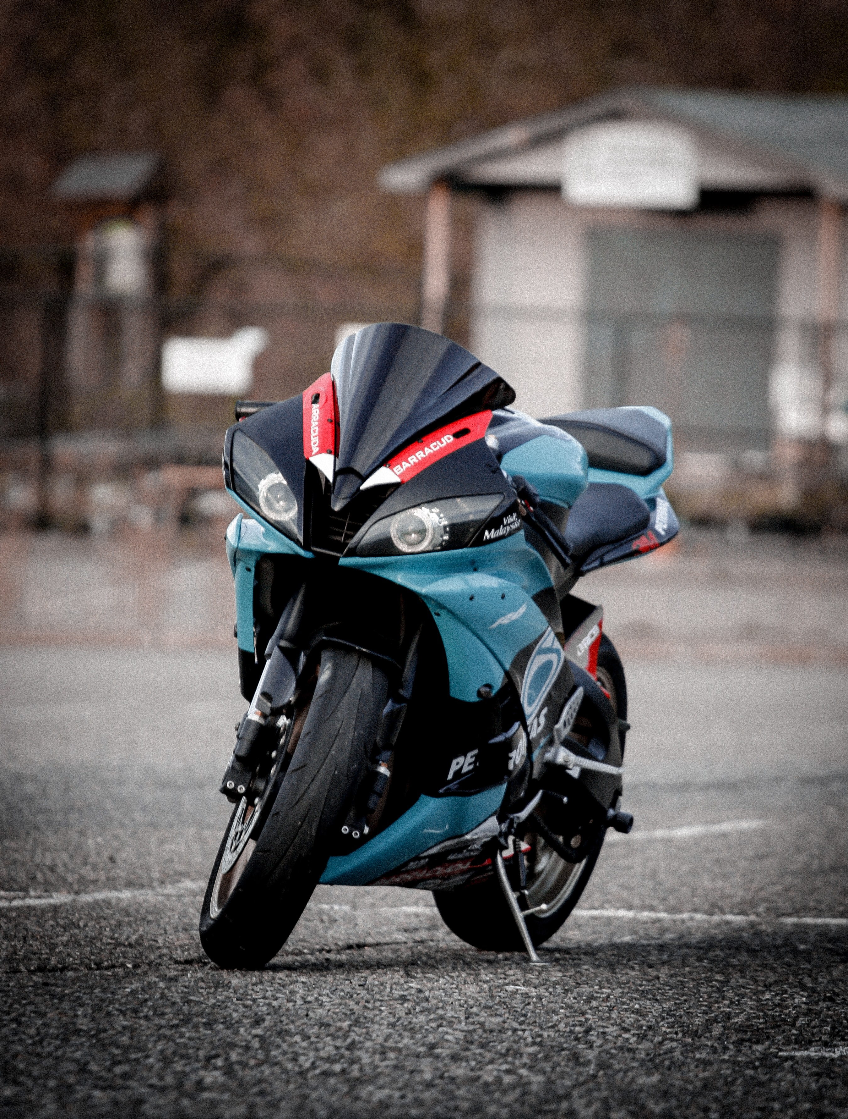 bike, motorcycles, sport bike, motorcycle, blue, front view, sportbike HD wallpaper
