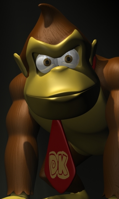 Handy-Wallpaper 3D, Gorilla, Affe, Karikatur, Affen, Computerspiele, Donkey Kong kostenlos herunterladen.